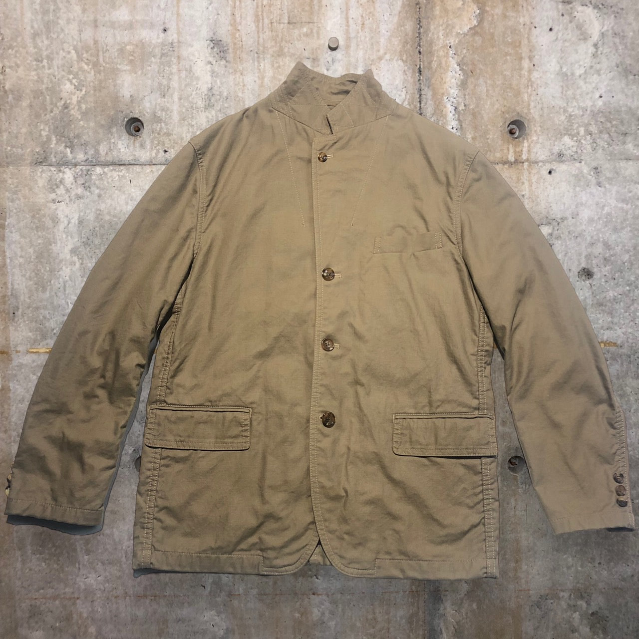 COMME des GARCONS HOMME(コムデギャルソンオム) 04'sコットン3Bジャケット HM-J007 S ベージュ AD2003 ライニング薔薇