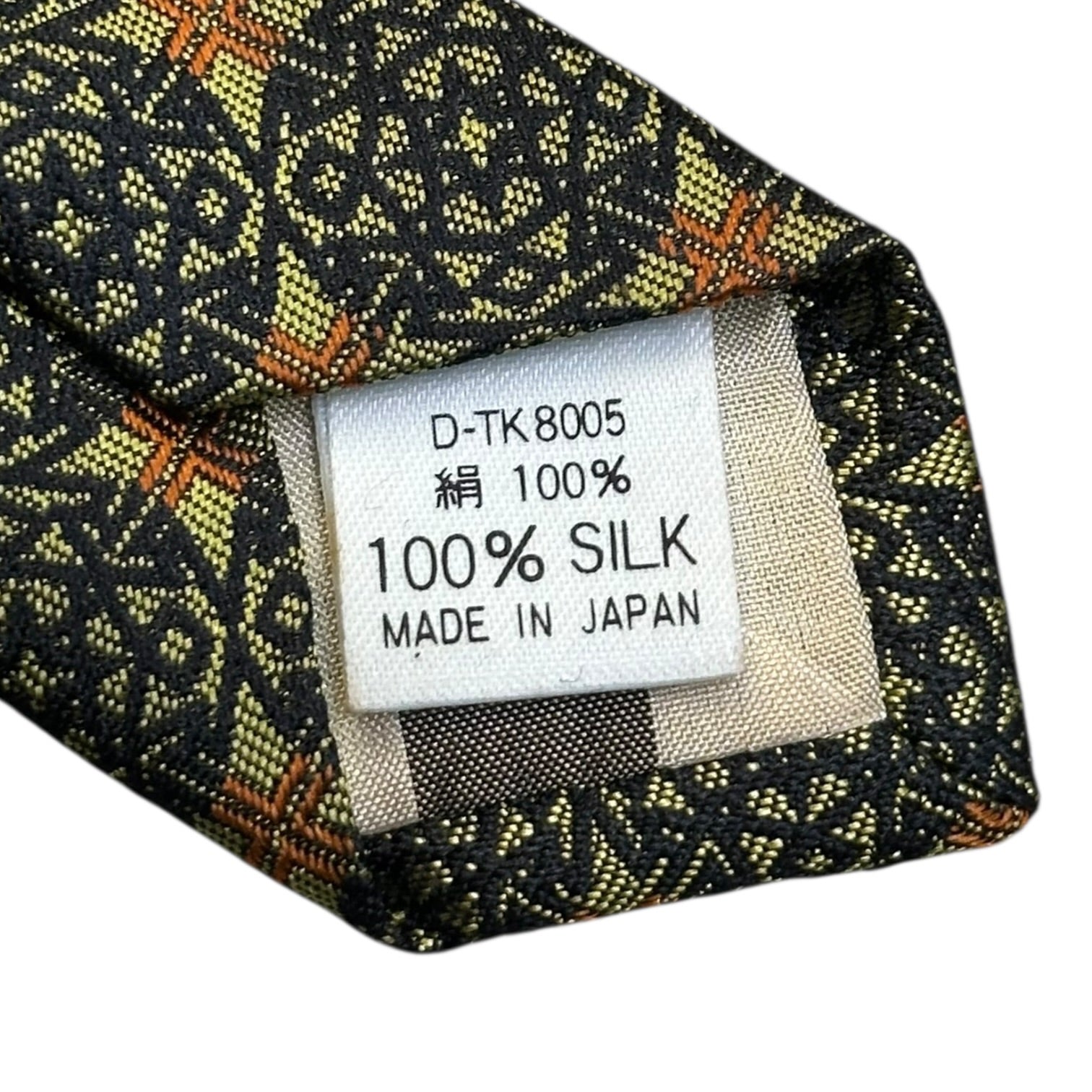 Jean Paul GAULTIER HOMME(ジャンポールゴルチエオム) 90~00's Vintage All-Over Pattern Tie 90年 2000年代 ヴィンテージ 総柄 ネクタイ グリーン×ブラック×オレンジ アラ商事