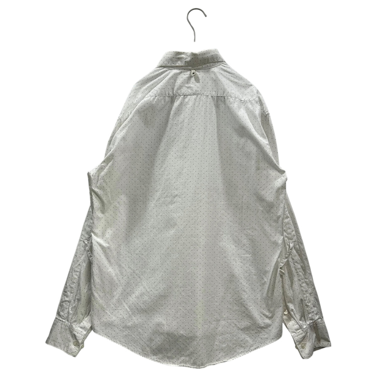 VISVIM(ビズビム/ヴィズヴィム) Detachable-Collar Dot Shirt 襟 取り外し ドット シャツ M ホワイト×ネイビー