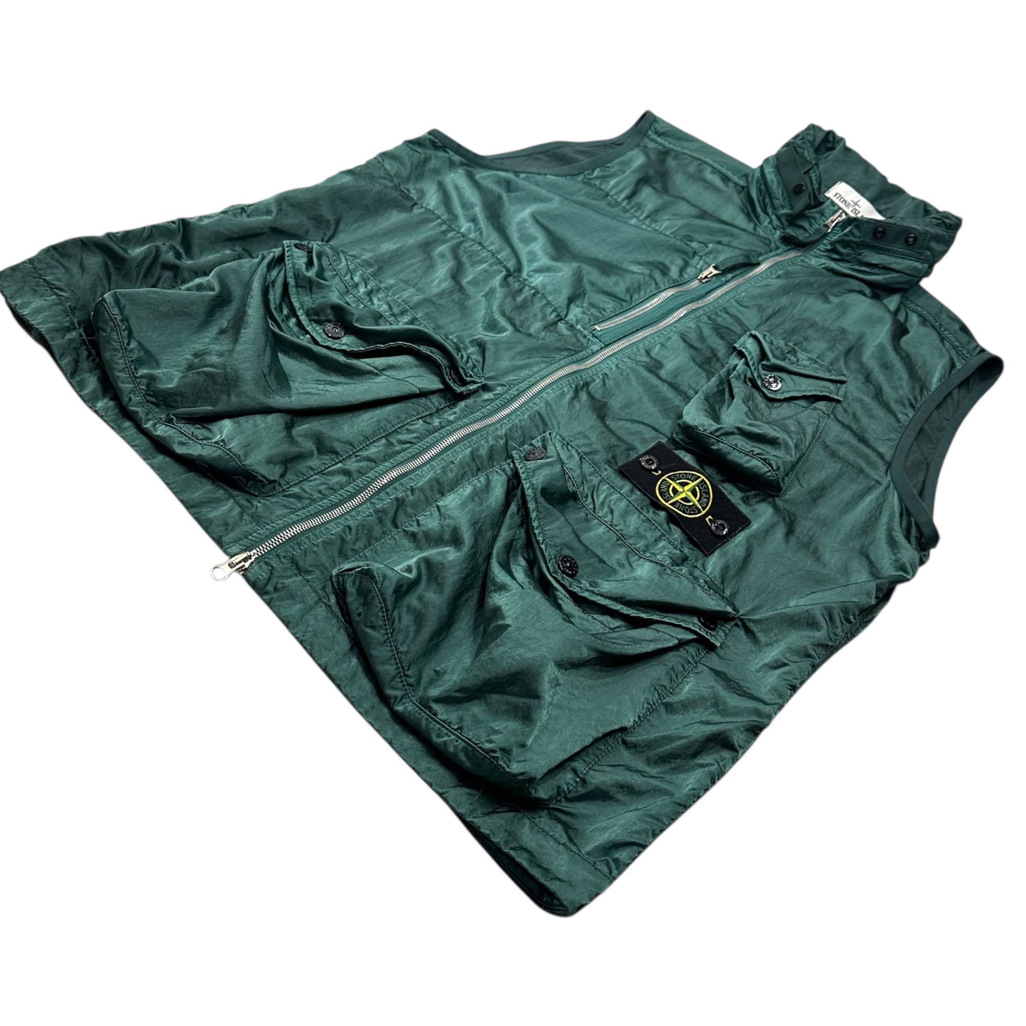 STONE ISLAND(ストーンアイランド) 21SS NYLON RASO-TC VEST ナイロン ベスト 7415G0430 L グリーン