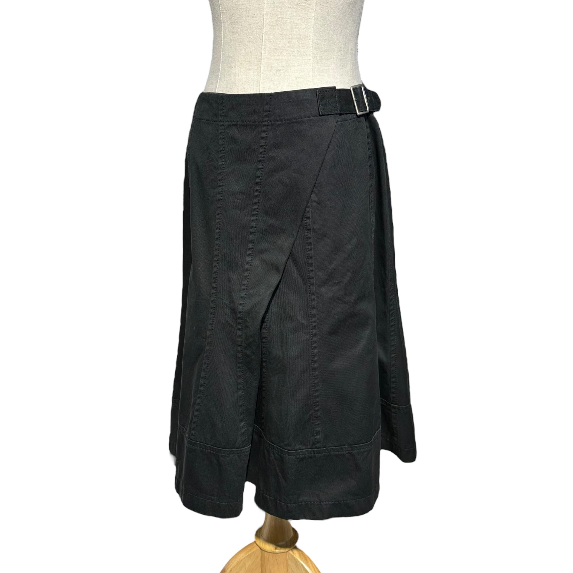 tricot COMME des GARCONS(トリココムデギャルソン) 05SS Belted cotton flared skirt ベルテッド コットン フレア スカート AD表記消え M ブラック
