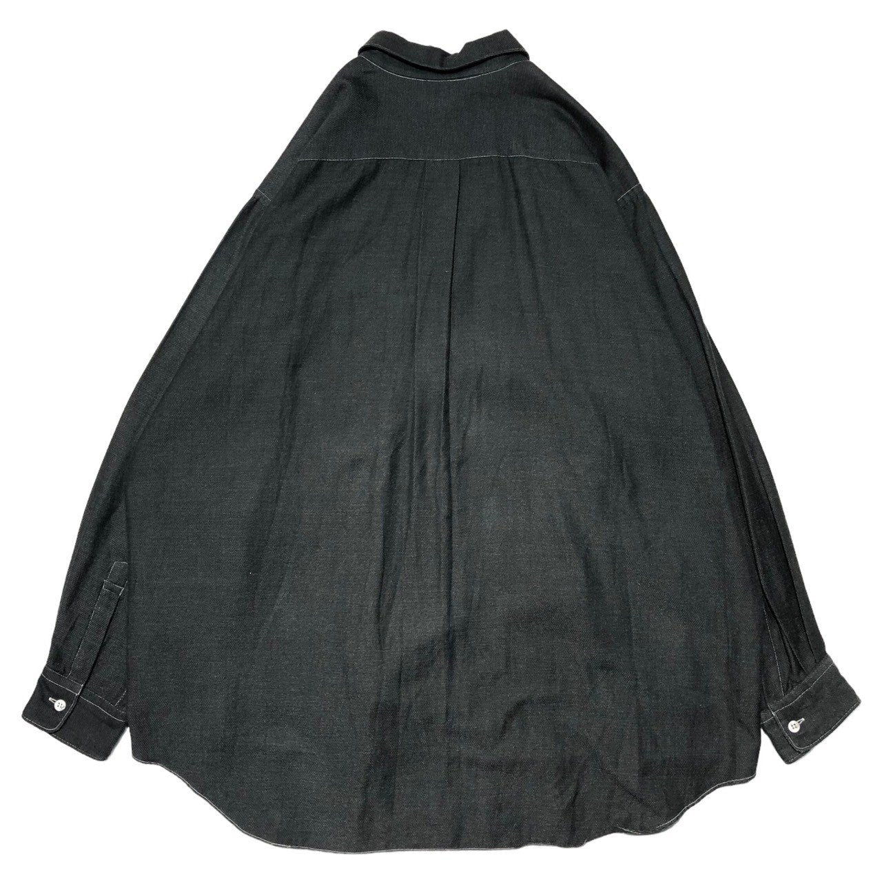 COMME des GARCONS HOMME PLUS(コムデギャルソン オムプリュス) 90's後染めホワイトステッチオーバーサイズシャツ PB-050640 SIZE:表記無し(XL程度) ブラック AD1992
