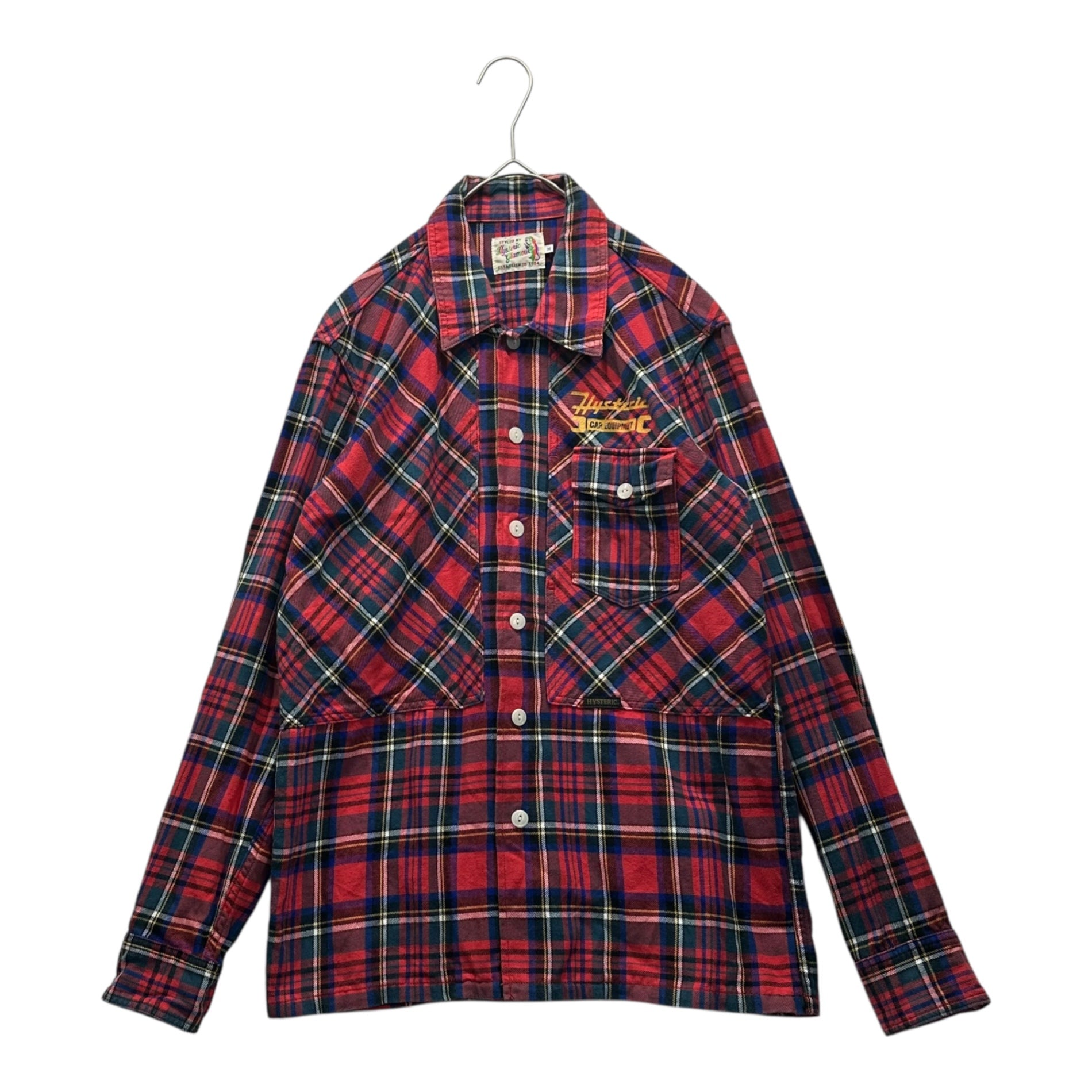 HYSTERIC GLAMOUR(ヒステリックグラマー) Girls Print Check Shirt ガールズ プリント チェック シャツ 02173AH02 M レッド