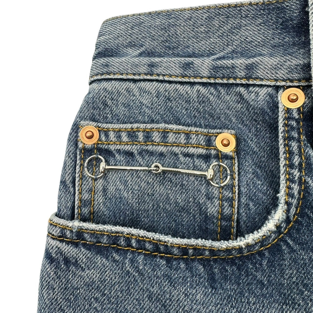 GUCCI(グッチ) 24SS Horsebit Denim Pants ホースビット デニム パンツ 760028 25(実寸78cm W30程度) ライトインディゴ ストレート