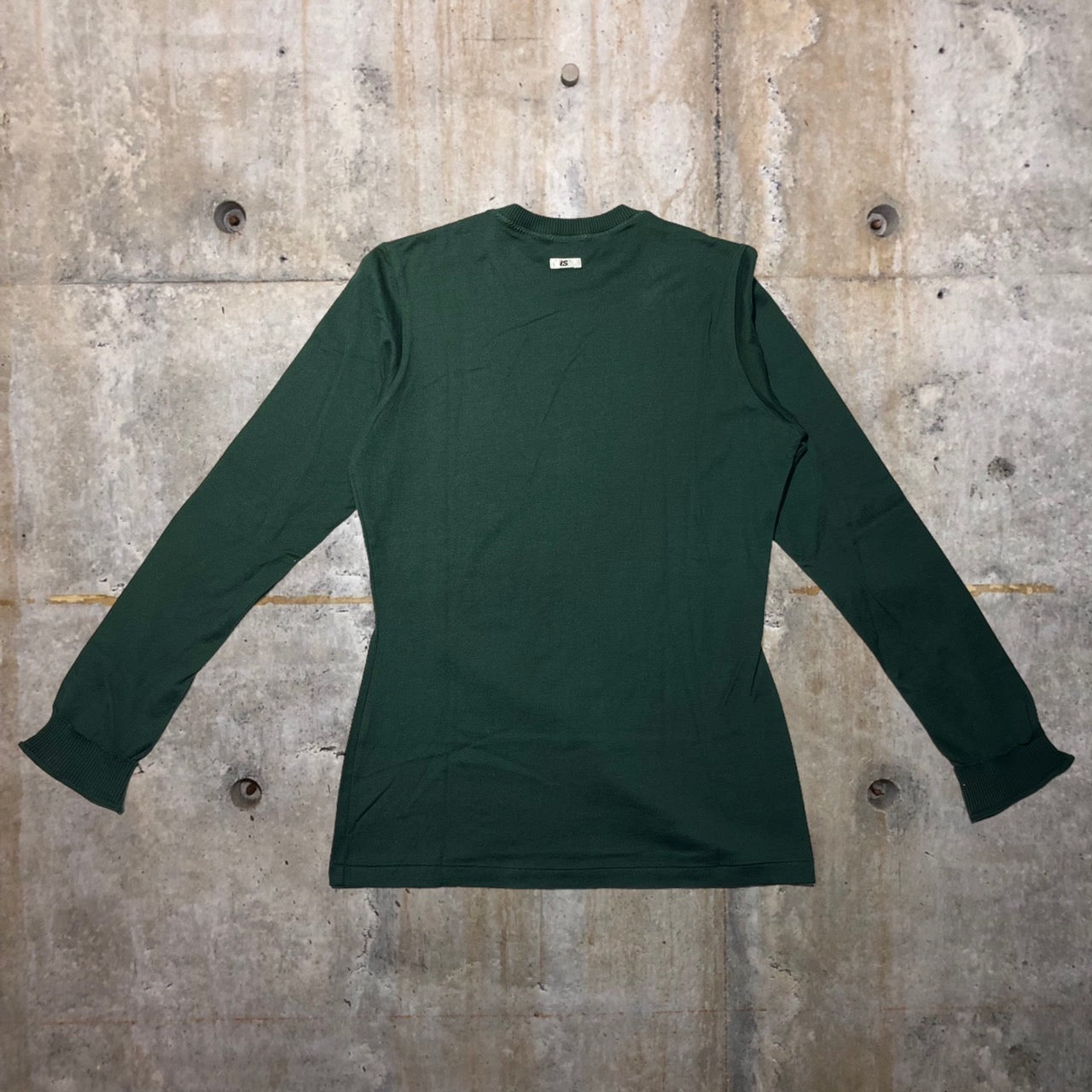 i.s. ISSEY MIYAKE(アイエス イッセイミヤケ) 90's back logo L/S TEE/ロゴ長袖カットソー IS41-JK013 M グリーン