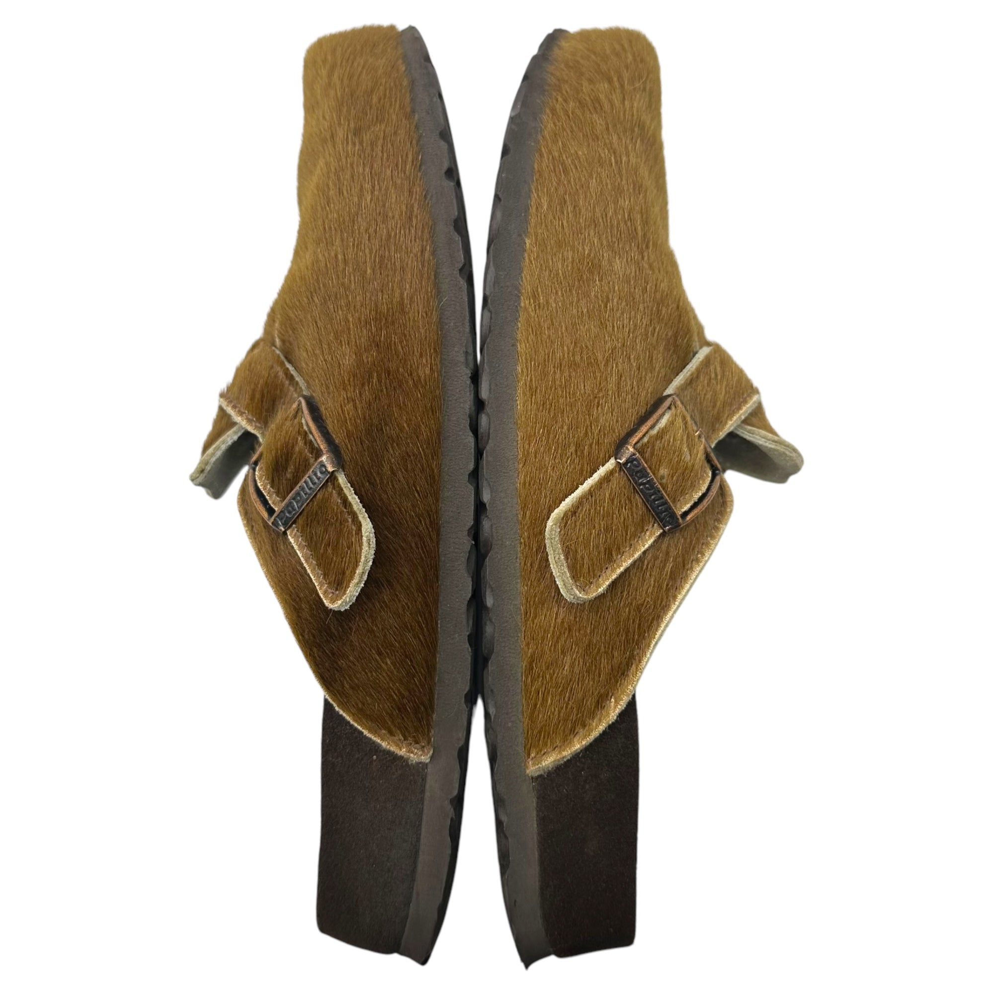 Papillio BIRKENSTOCK(パピリオビルケンシュトック) Boston Harako leather sandals ボストン ハラコ レザー サンダル 26cm ブラウン