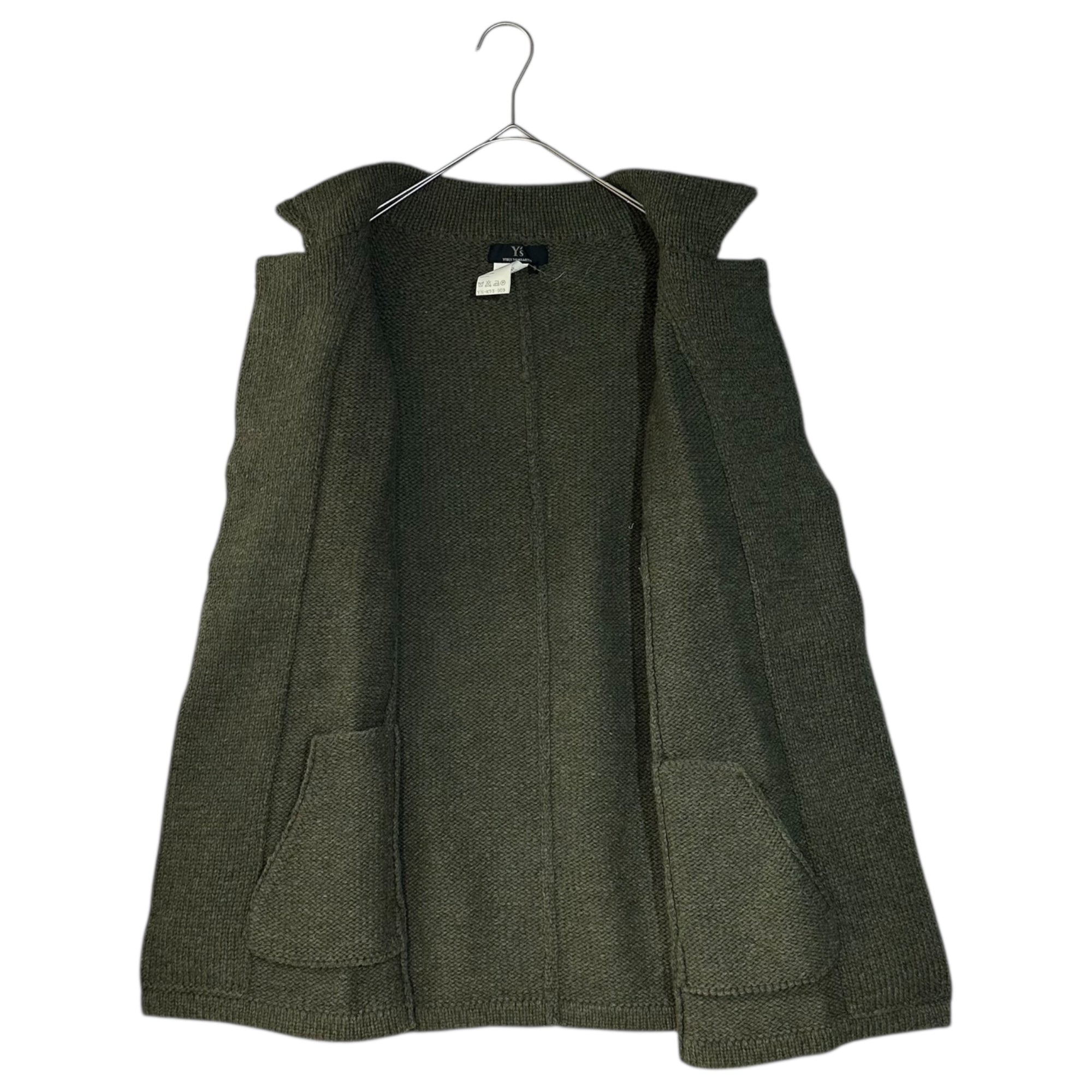 Y's(ワイズ) Loose-knit wool buttonless knit cardigan ローゲージ ウール ボタンレス ニット カーディガン YN-K33-959 3 オリーブ