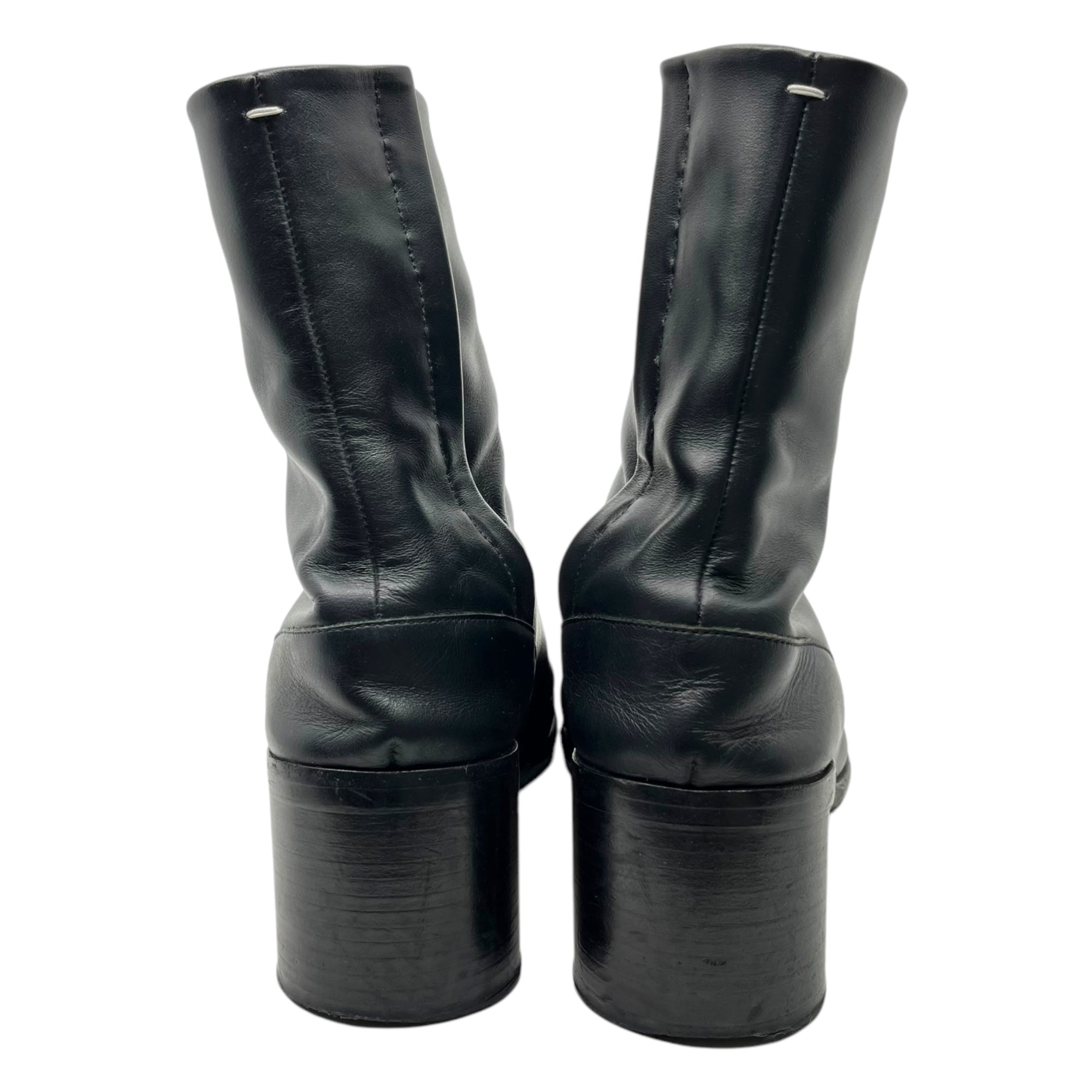 MAISON MARGIELA(メゾンマルジェラ) 21SS SMOOTH LEATHER TABI BOOTS スムース レザー 足袋 ブーツ ヒール S57WU0132 43(27.5cm程度) ブラック