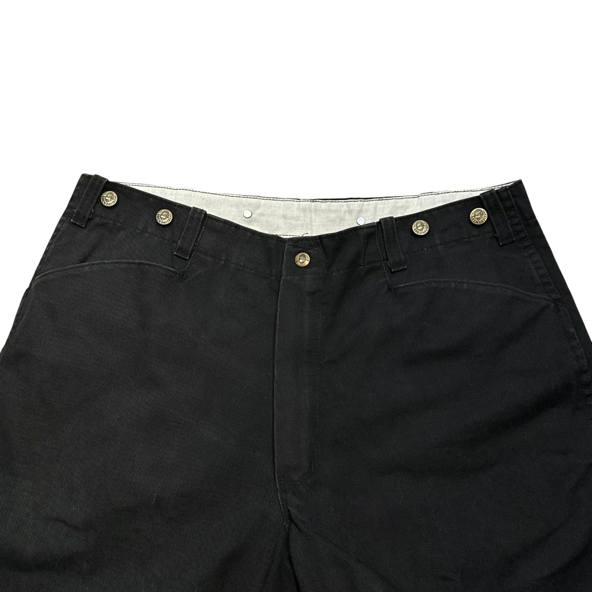 BEN DAVIS(ベンデイビス) 80's~90's FRISCO PANTS - 100% Cotton Made in USA フリスコ パンツ W38 ブラック 80年代~90年代 裏無地 サスペンダーボタン