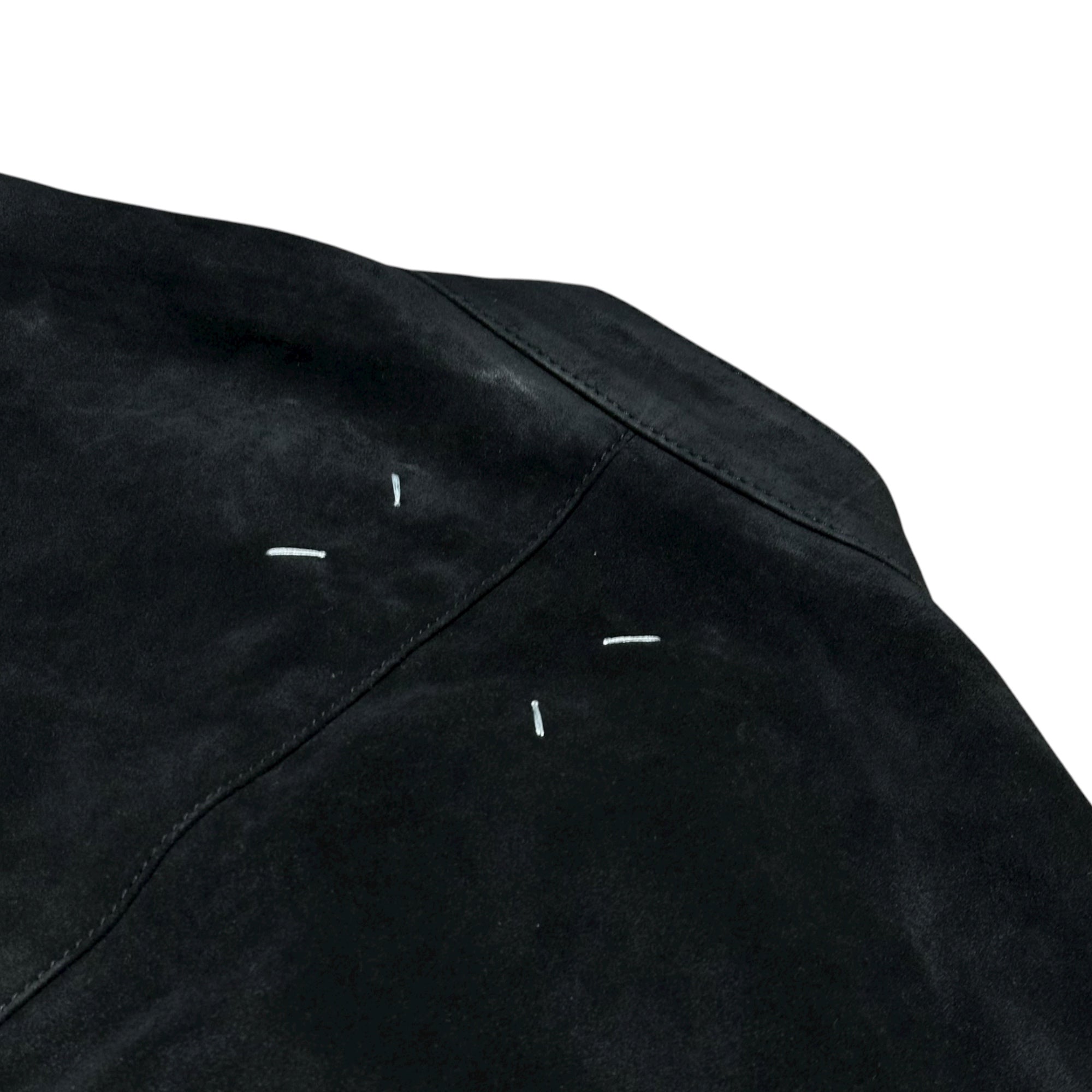 MAISON MARGIELA(メゾンマルジェラ) 24AW 5ZIP LEATHER JACKET - Black Suede 5ジップ レザー ジャケット スウェード S50AM0622 46(S程度) ブラック 八の字 ライダース