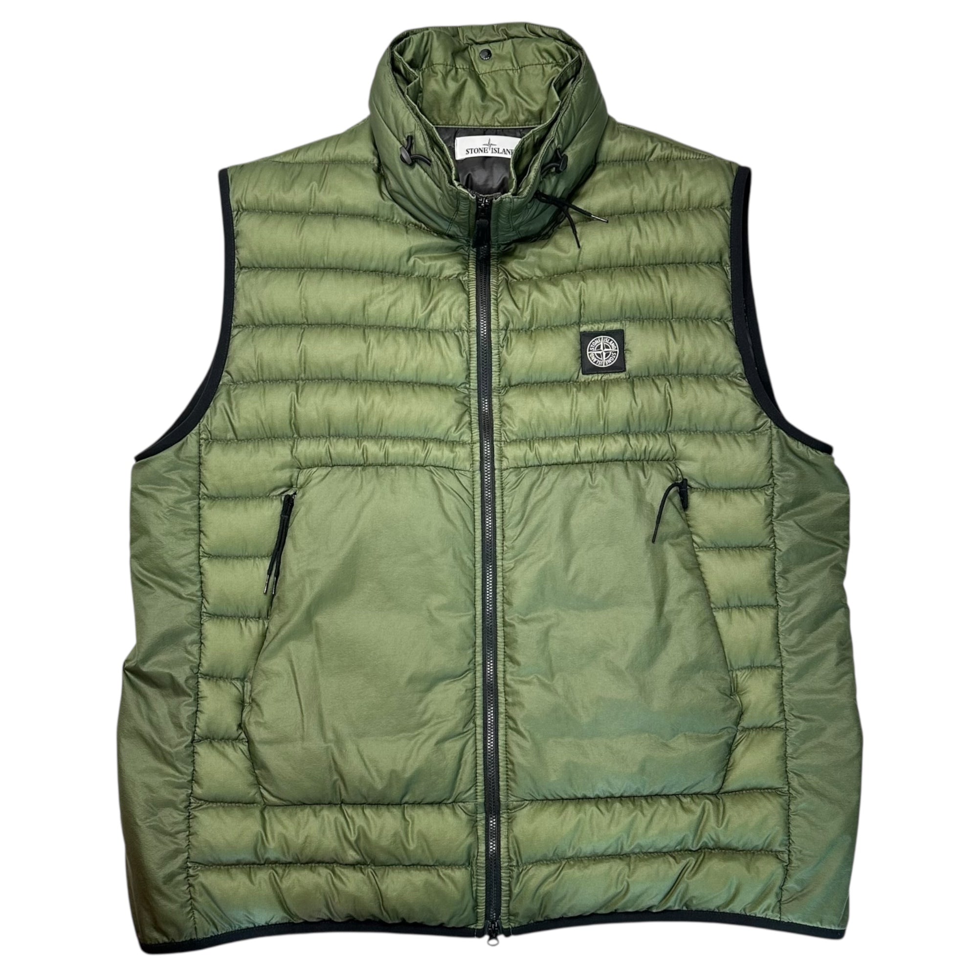 STONE ISLAND(ストーンアイランド) 22SS BIO-BASED RIPSTOP NYLON DOWN バイオベース リップ ストップ ナイロン ダウン ベスト 7615G0224 XXL グリーン