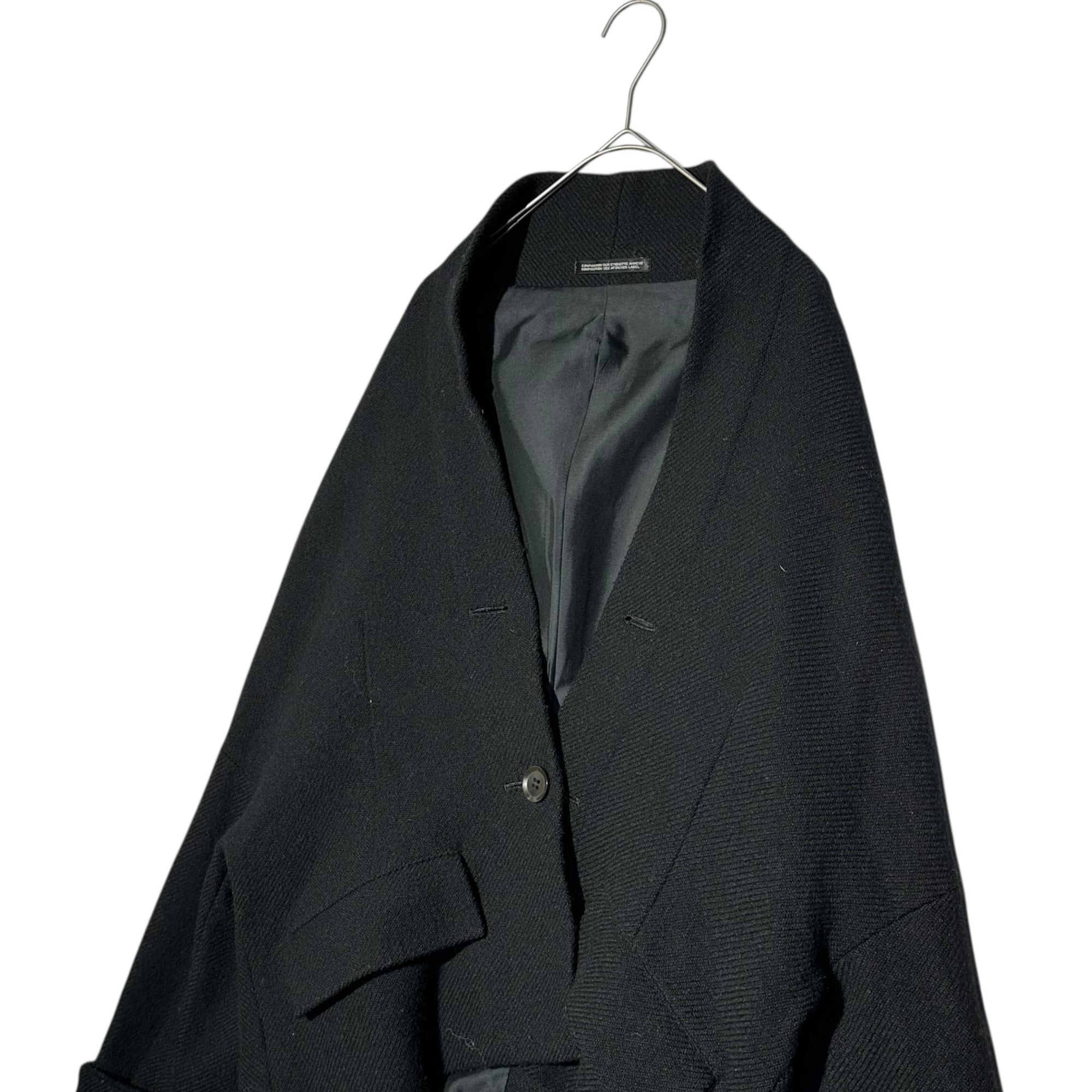 YOHJI YAMAMOTO+NOIR(ヨウジヤマモトプリュスノアール) Kimono-style L/S wool 1B jacket 着物 スタイル 長袖 ウール 1ボタン ジャケット NJ-J11-116 2(M程度) ブラック