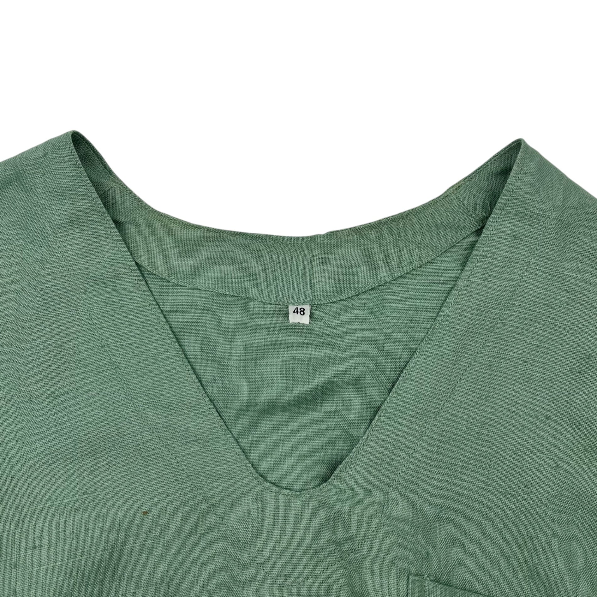 Hungarian Military(ハンガリー軍) 00's Sleep Shirt スリーピング シャツ 48(L程度) グリーン ミリタリー リネン ホスピタル ユニセックス