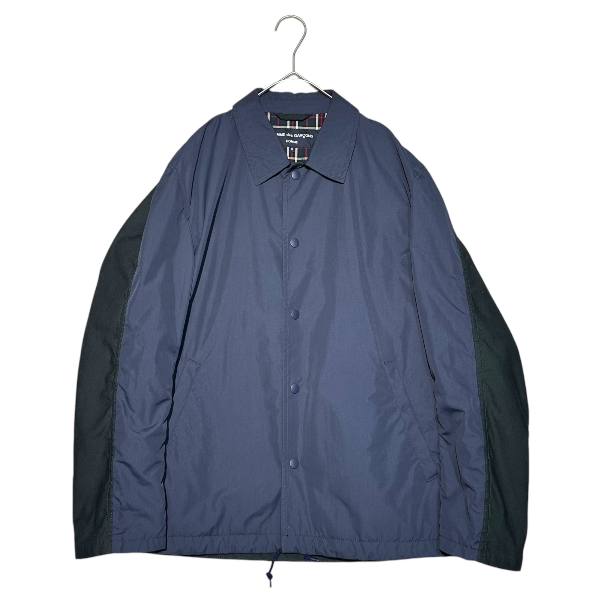 COMME des GARCONS HOMME(コムデギャルソンオム) 19SS Check lining nylon coach jacket チェック ライニング ナイロン コーチ ジャケット HE-J021 S ネイビー AD2019