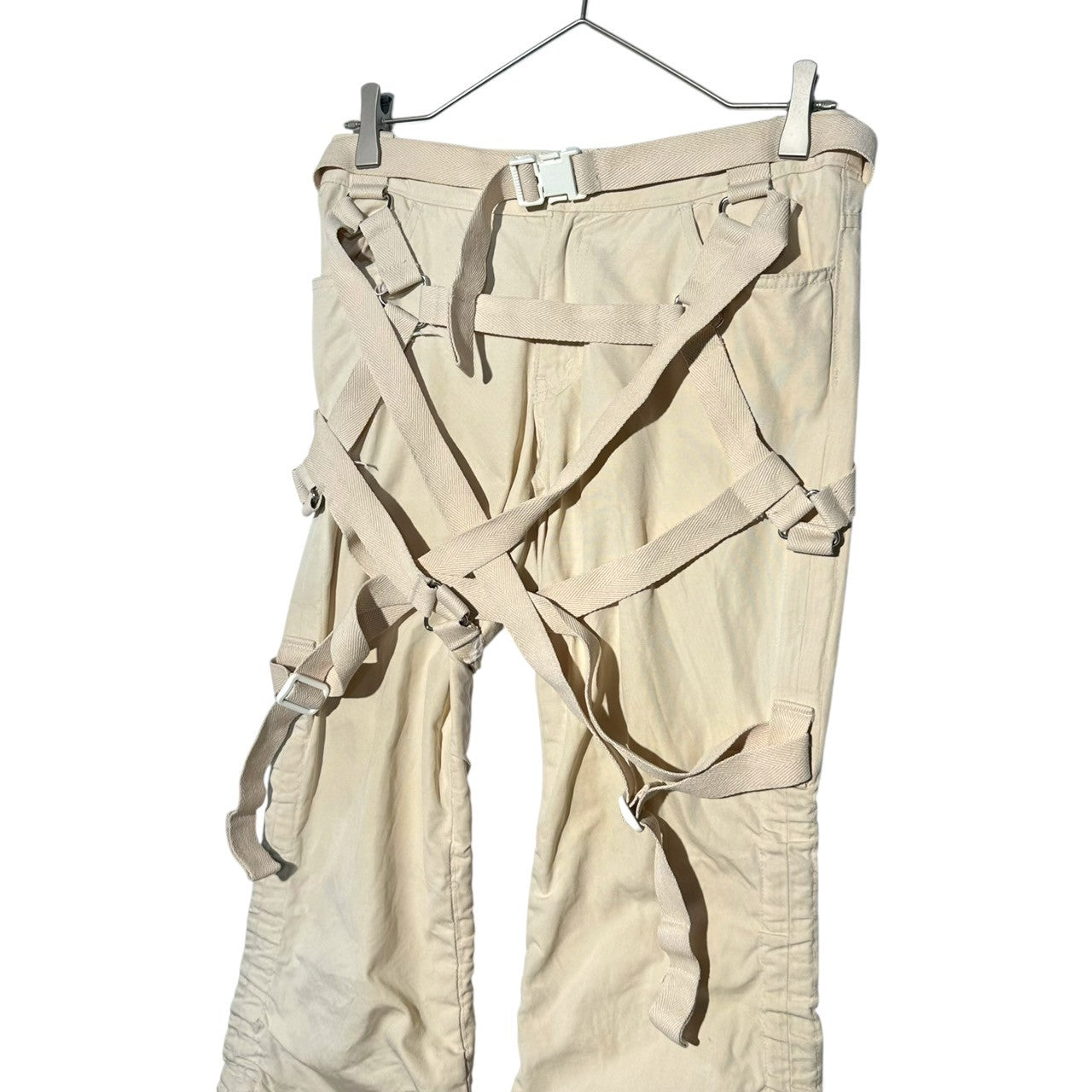 COMME des GARCONS JUNYA WATANABE(コムデギャルソンジュンヤワタナベ) 03SS Archive Asymmetrical Bondage Pants パラシュート期 アシンメトリー ボンテージ パンツ S ベージュ
