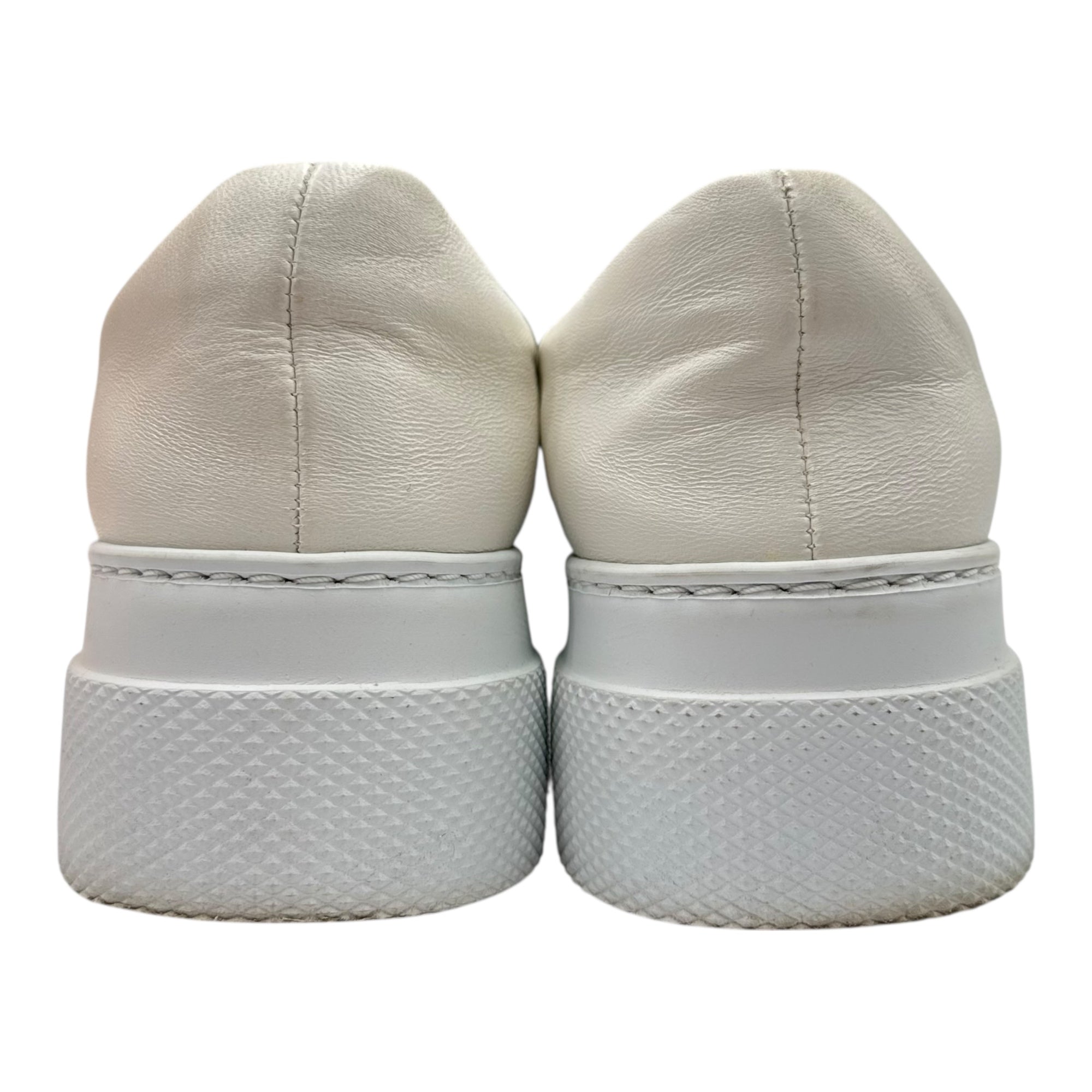 miu miu(ミュウミュウ) Metallic Toe Thick-Soled Leather Slip-On メタリック トゥ 厚底 レザー スリッポン 905 37(23.5cm) ホワイト×シルバー