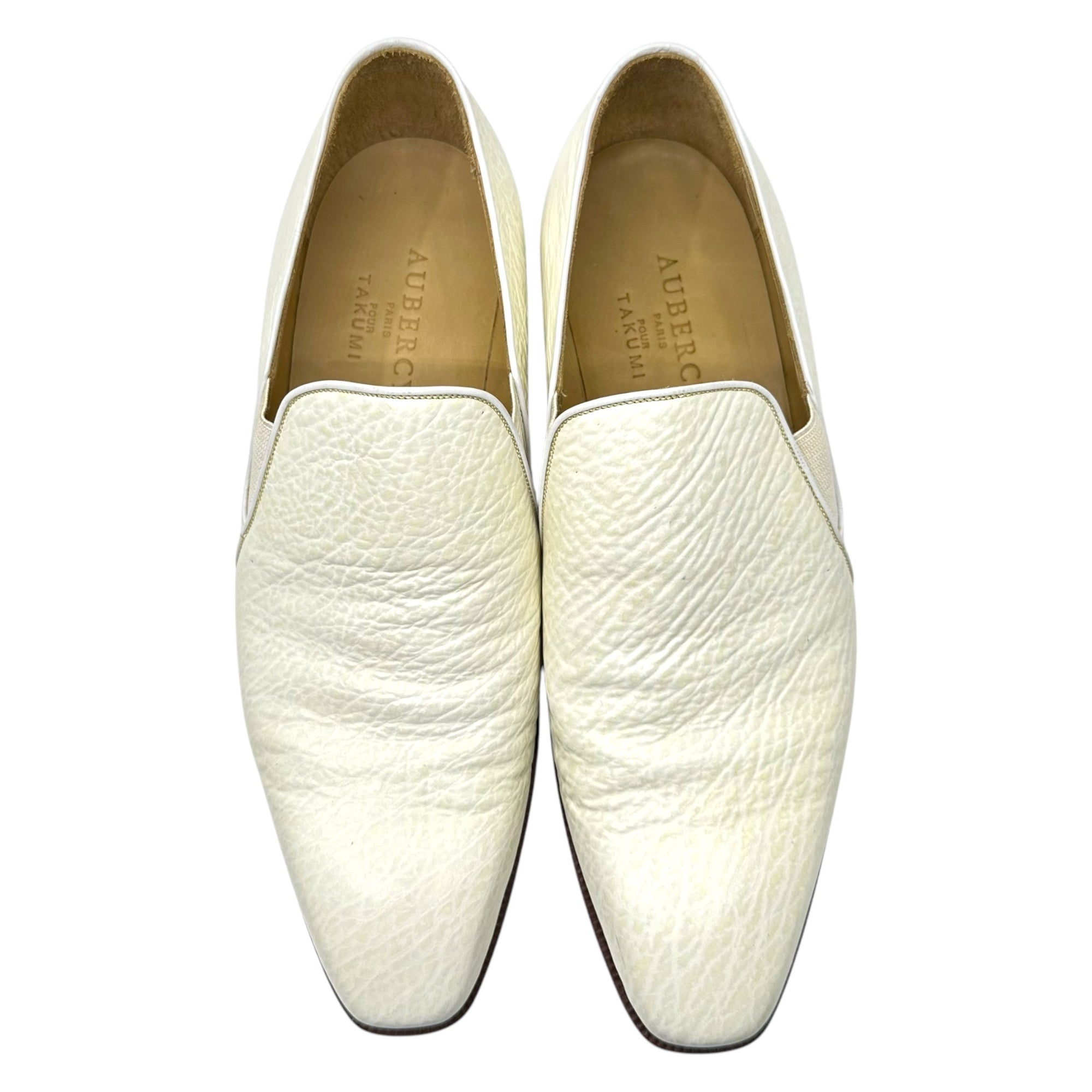 AUBERCY(オーベルシー) Shark Skin Vamp Leather Shoes シャーク スキン バンプ レザー シューズ 8(28cm程度) ホワイト 鮫皮 箱付