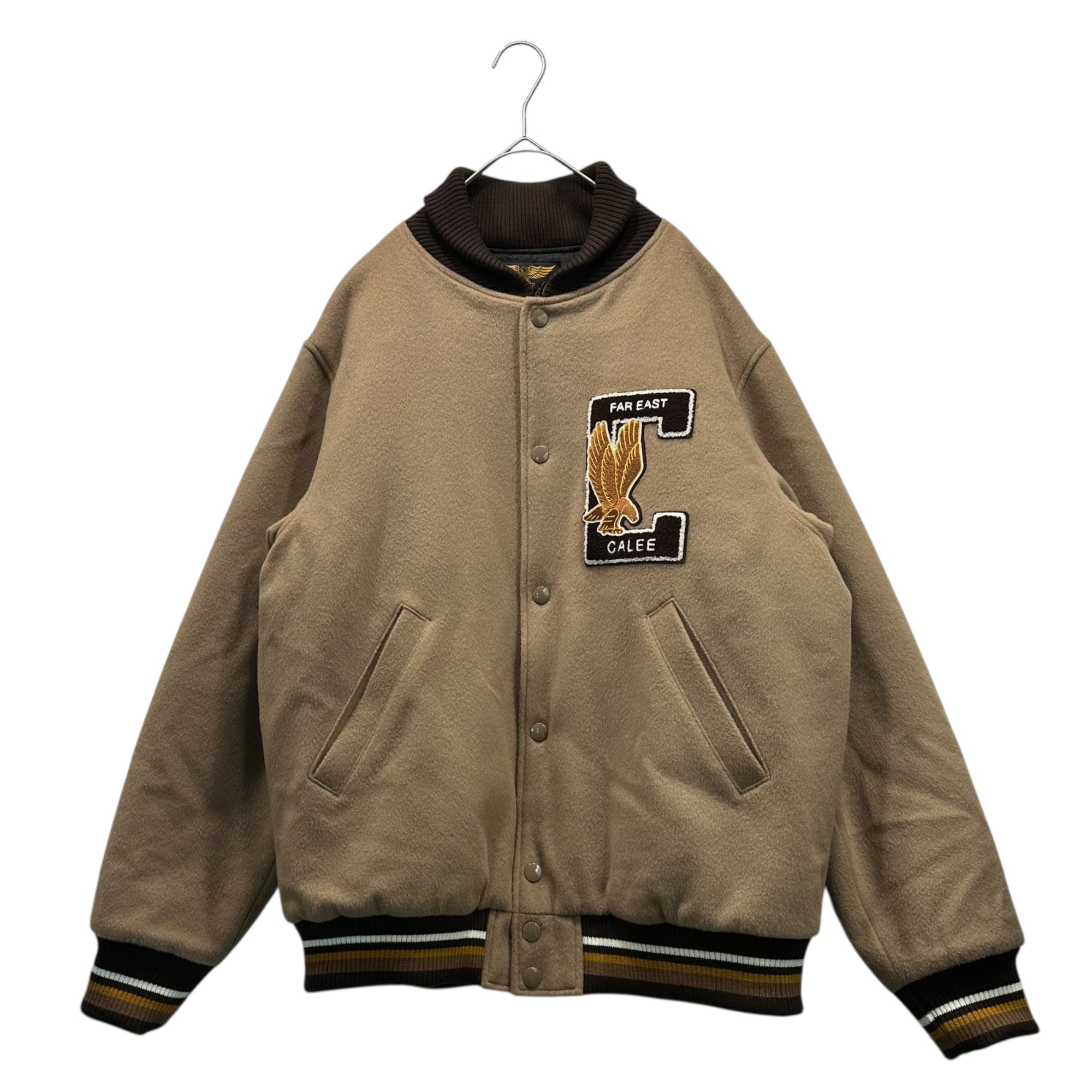 CALEE(キャリー) Chest Patch Pharaoh Jacket 胸 ワッペン ファラオ ジャケット L ベージュ×ブラウン