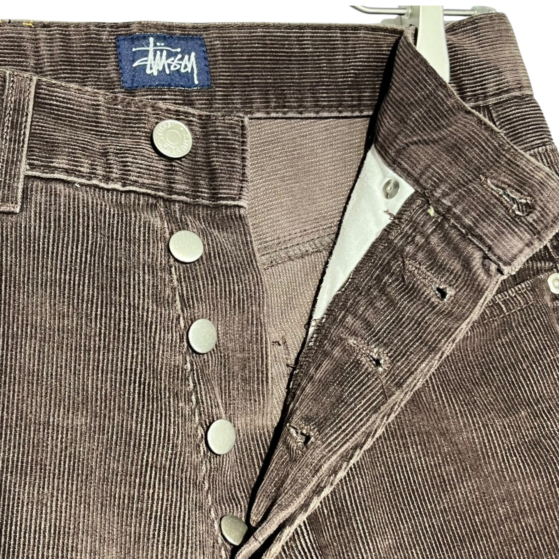 STUSSY(ステューシー) 90's ~ 00's USA made Corduroy straight pants コーデュロイ ストレート パンツ 30 ブラウン 紺タグ 90年代~ OLD