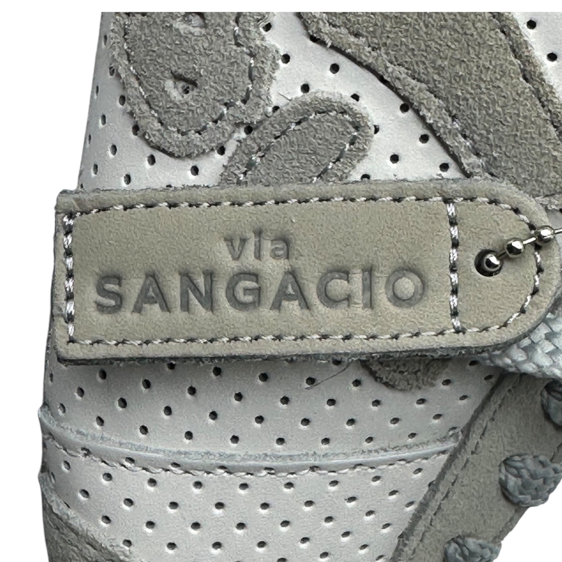 Sangacio(サンガッチョ) にゅ〜ず MOM BRANDALISED ブランダライズド 26.5cm ホワイト×グレー コラボ バンクシー ローカット スニーカー via SANGACIO ヴィア・サンガチオ