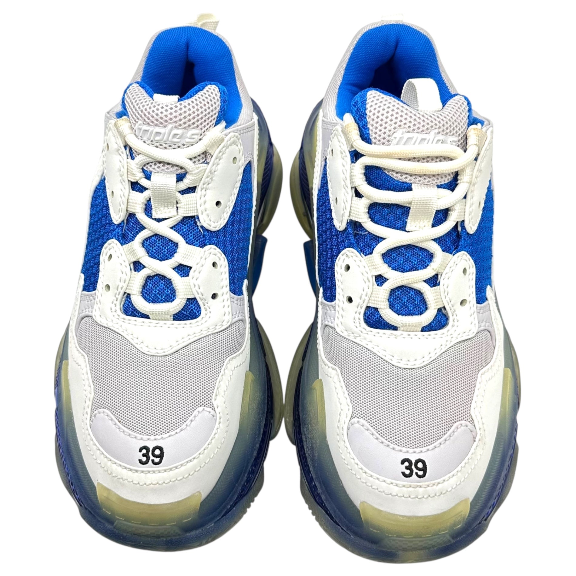 BALENCIAGA(バレンシアガ) Triple S トリプルS 544351 39(26cm) ホワイト×ブルー 厚底 ダッド ボリューム スニーカー