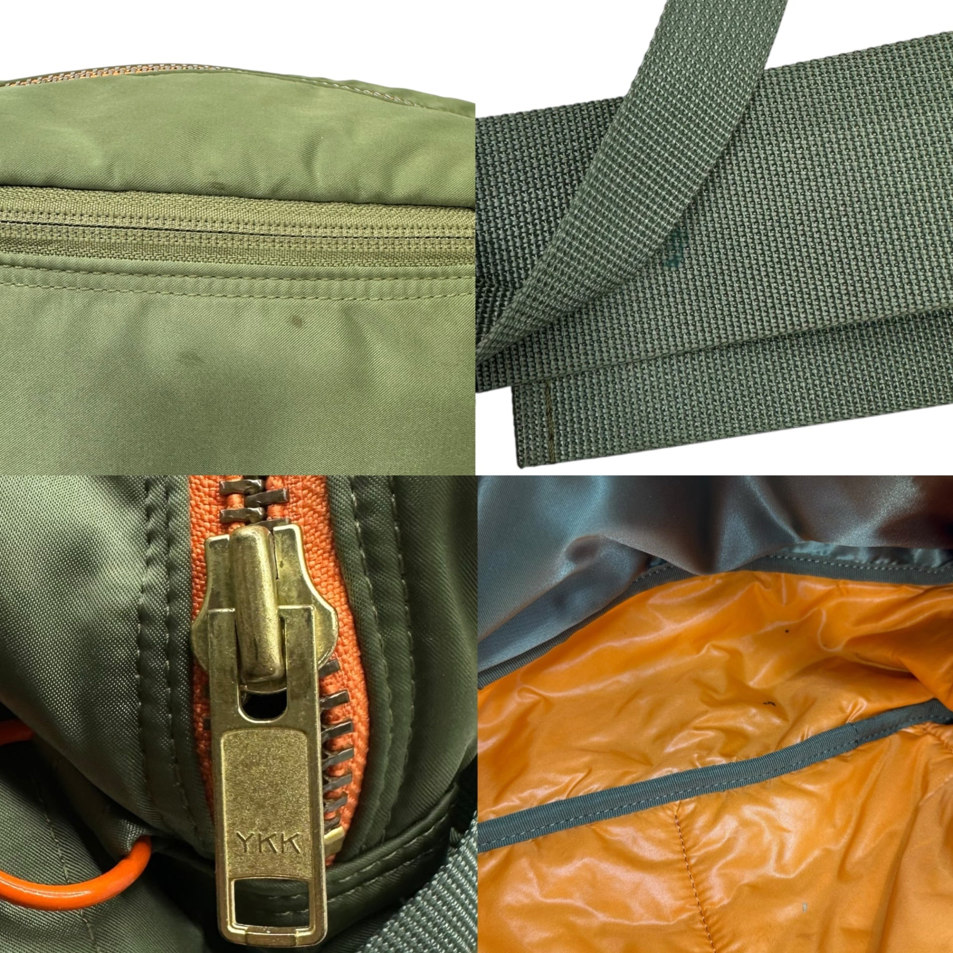 PORTER × BEAMS(ポーター × ビームス) BEAMS special order 35th TANKER shoulder pouch ビームス 別注 35周年 タンカー ショルダー ポーチ バッグ カーキ×オレンジ