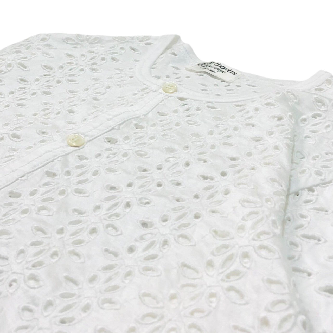 robe de chambre COMME des GARCONS(ローブドシャンブルコムデギャルソン) 90'sフラワーカットワークコットンカーディガン/本人期/川久保玲 RT-100210 SIZE FREE ホワイト AD1998