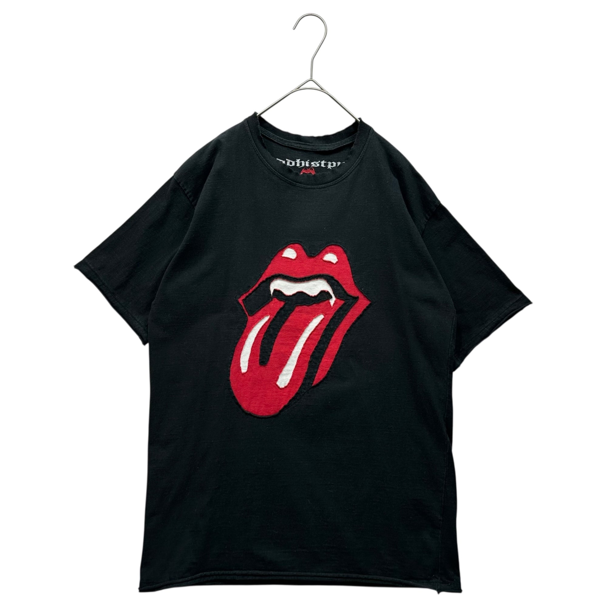 BUDDHIST PUNK(ブッディストパンク) 00's Lip and Tongue Rolling Stones Distressed T-Shirt 2000年代 リップアンドタン ローリングストーンズ ダメージ加工 Tシャツ 1(S) ブラック×レッド 2002年