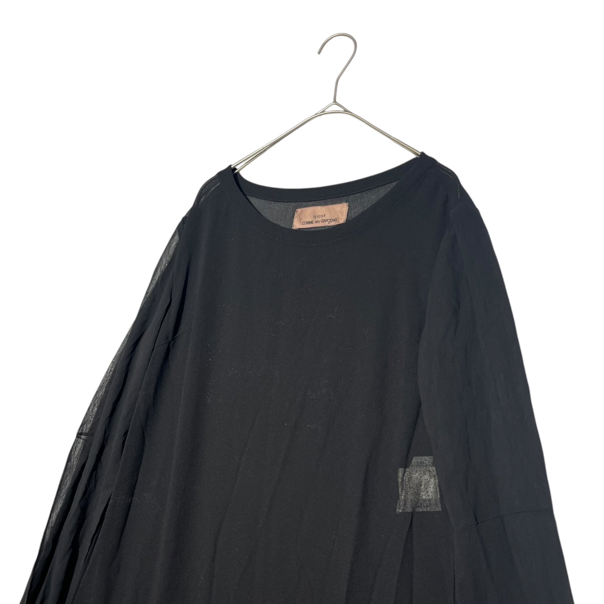 tricot COMME des GARCONS(トリココムデギャルソン) 90's Hem switching sheer maxi dress 90年代 裾切替 シアー マキシ ワンピース TO-040100 FREE ブラック AD1993