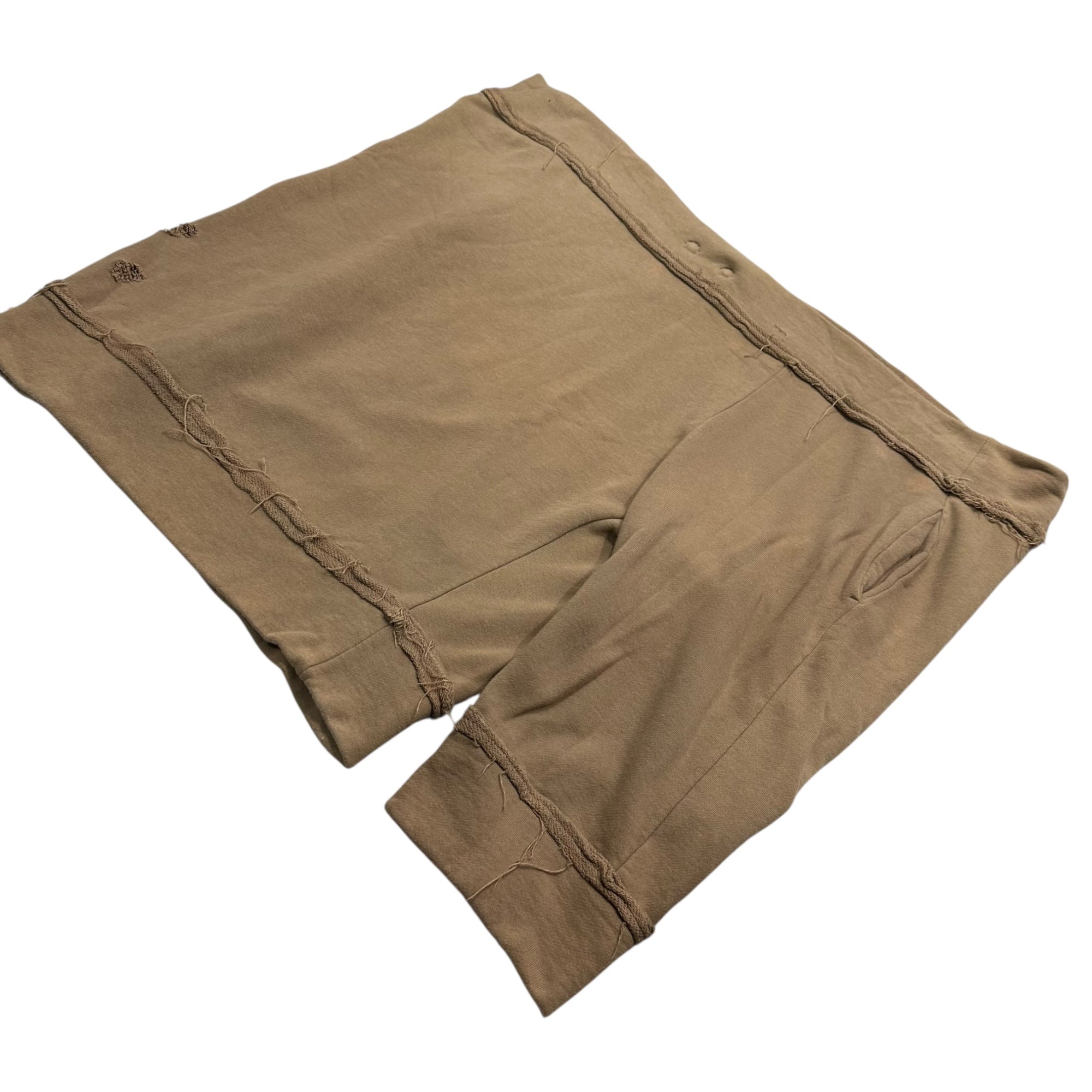 LIMI feu(リミフゥ) 00'S Distressed Sweatshirt Wrap Wide Shorts ダメージ加工 スウェット ラップ ワイド ショーツ LY-T33-036 S ベージュ 男性着用可能