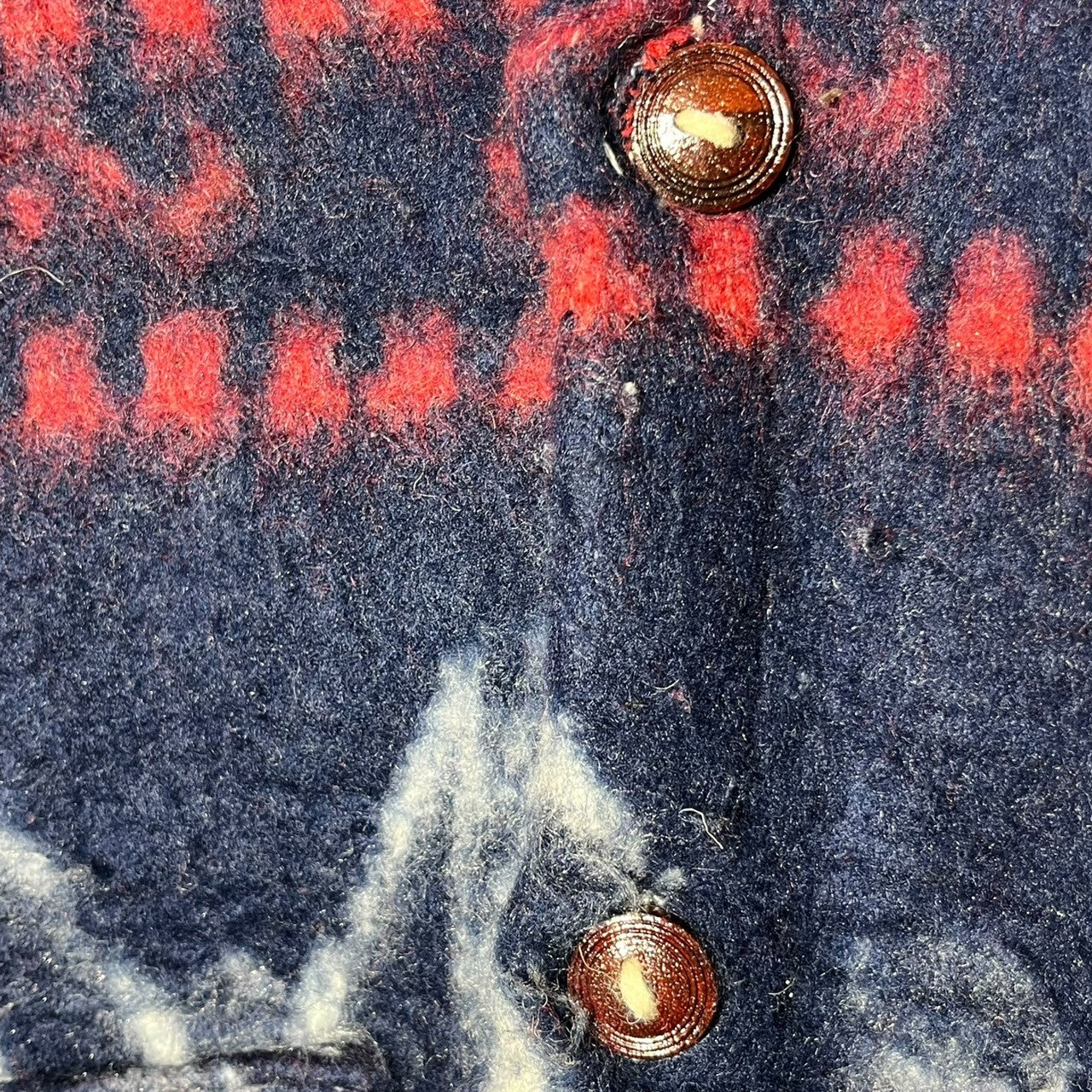 INDIGENOUS DESIGNS(インディアンデザインズ) Ecuadorian made Indian wool felt jacket エクアドル製 インディアン ウール フェルト ジャケット L ネイビー 環境保護 オーガニック サスティナブル