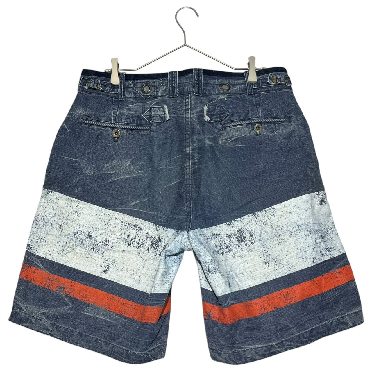 POLO RALPH LAUREN(ポロラルフローレン) 67 print vintage processing wide shorts 67プリント ヴィンテージ加工 ワイドショーツ 34 ネイビー ショート パンツ ハーフ
