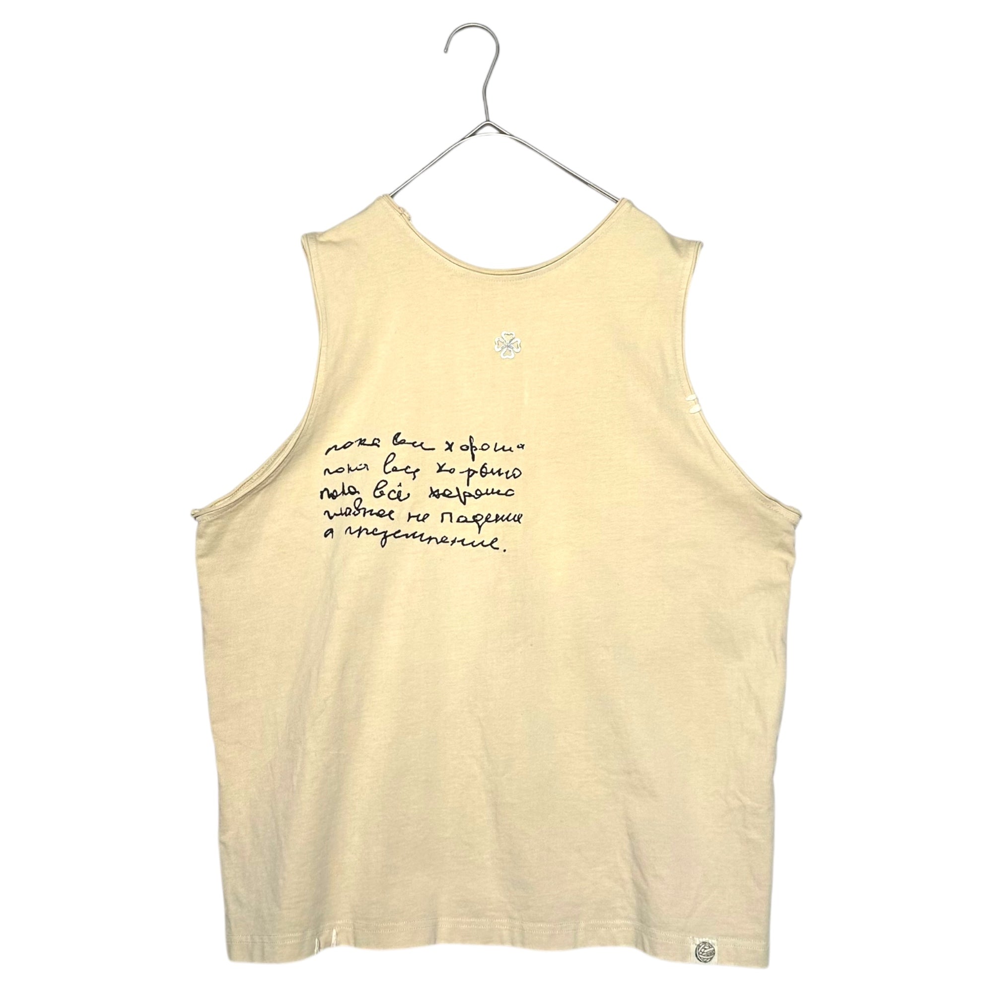 GEM(ジーイーエム) Clover charm sleeveless sleeveless cut and sew クローバー チャーム ノースリーブ カットソー ロシア気鋭ブランド FREE ベージュ