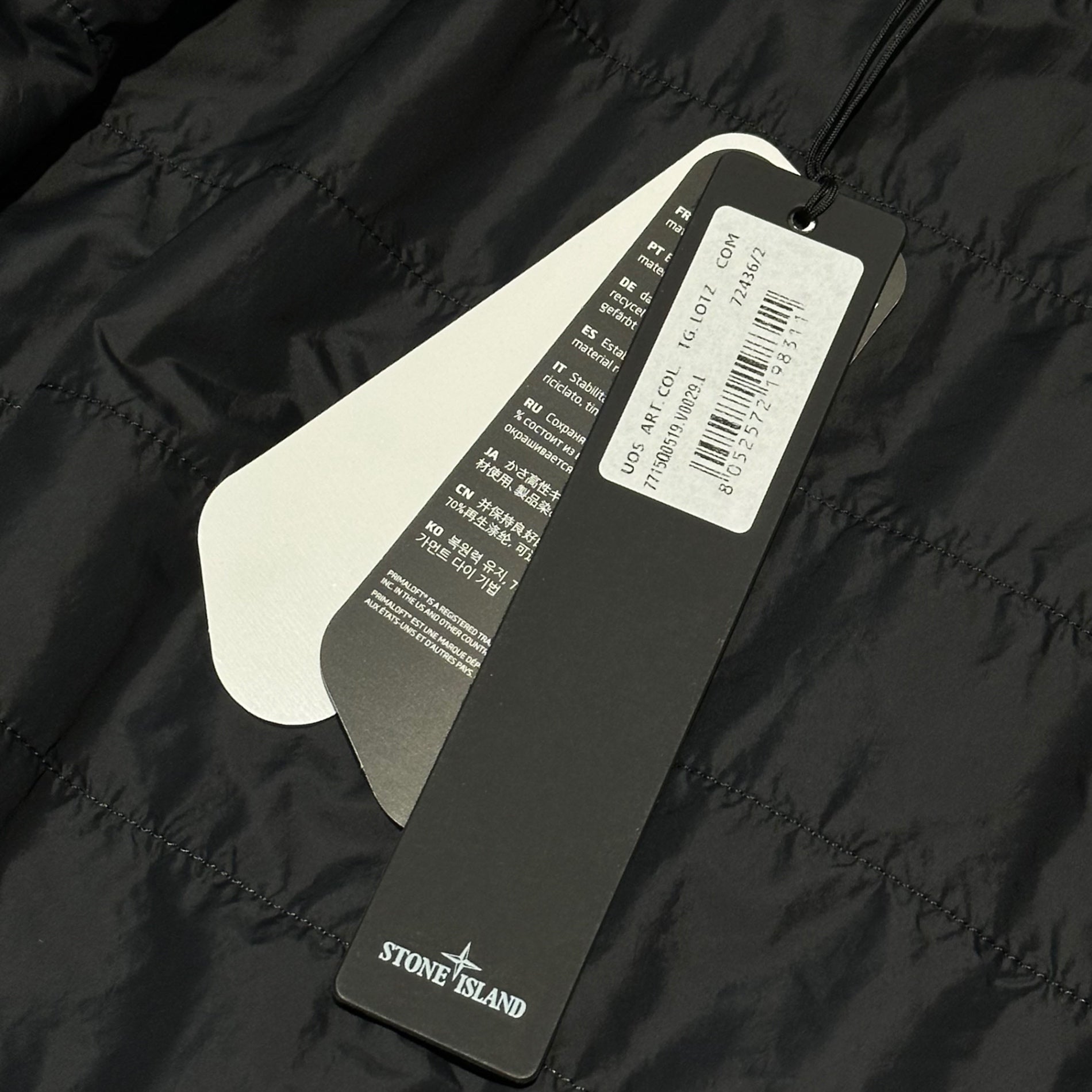 STONE ISLAND(ストーンアイランド) 22AW NYLON METAL IN ECONYL REGENERATED NYLON WITH PRIMALOFT TC ナイロン メタル ジップアップ ジャケット 7715Q0519 L ブラック ブルゾン