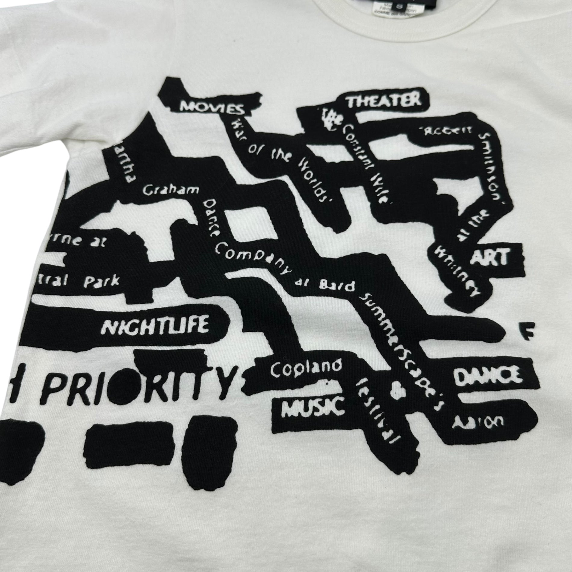 BLACK COMME des GARCONS(ブラックコムデギャルソン) Graphic S/S T-Shirt グラフィック 半袖 Tシャツ 1H-T010 S ホワイト×ブラック AD2011