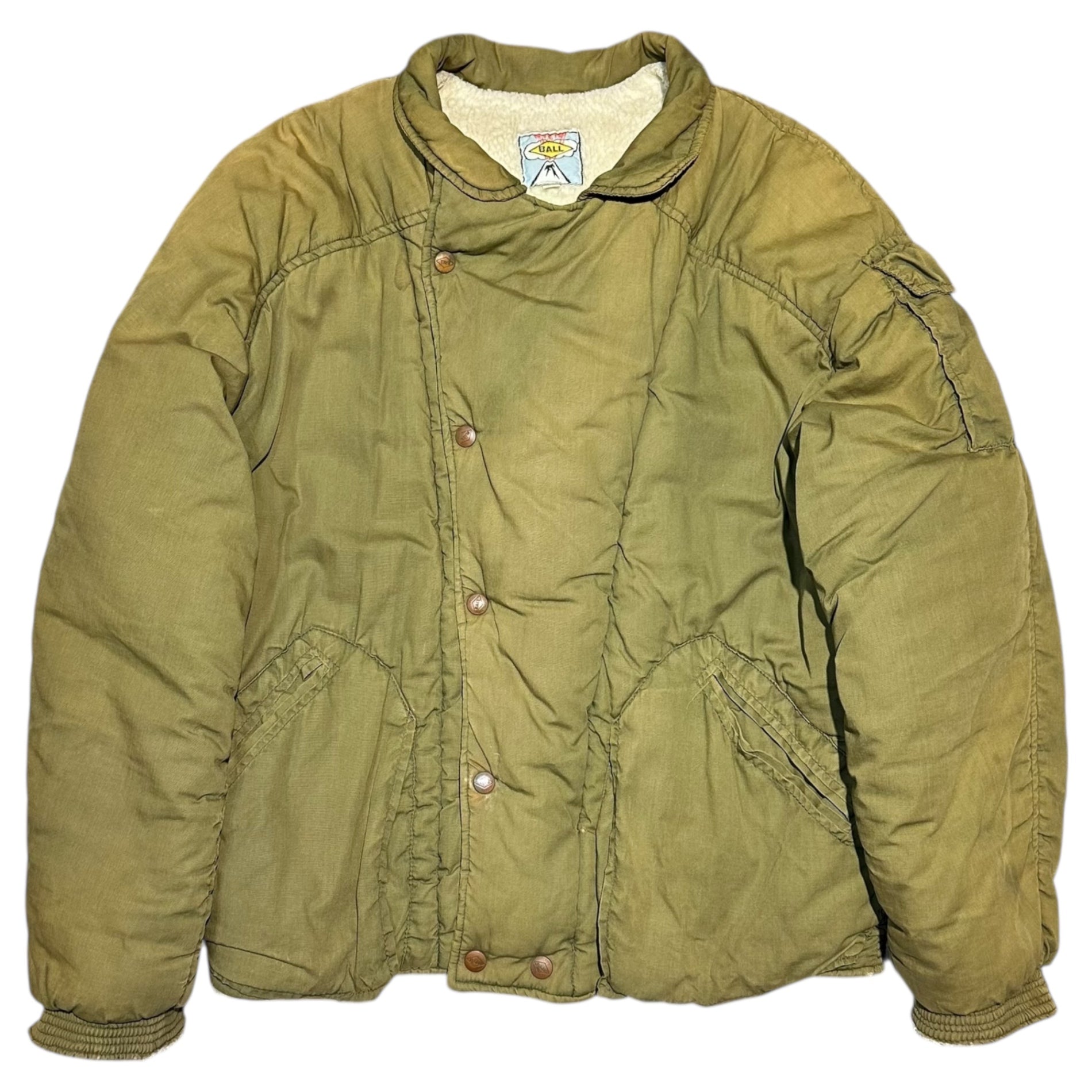 BALL by M&FG(ボール マリテフランソワジルボー) 80's Archive Cotton Boa Jacket アーカイブ コットン ボア ジャケット M カーキ 80年代 ヴィンテージ