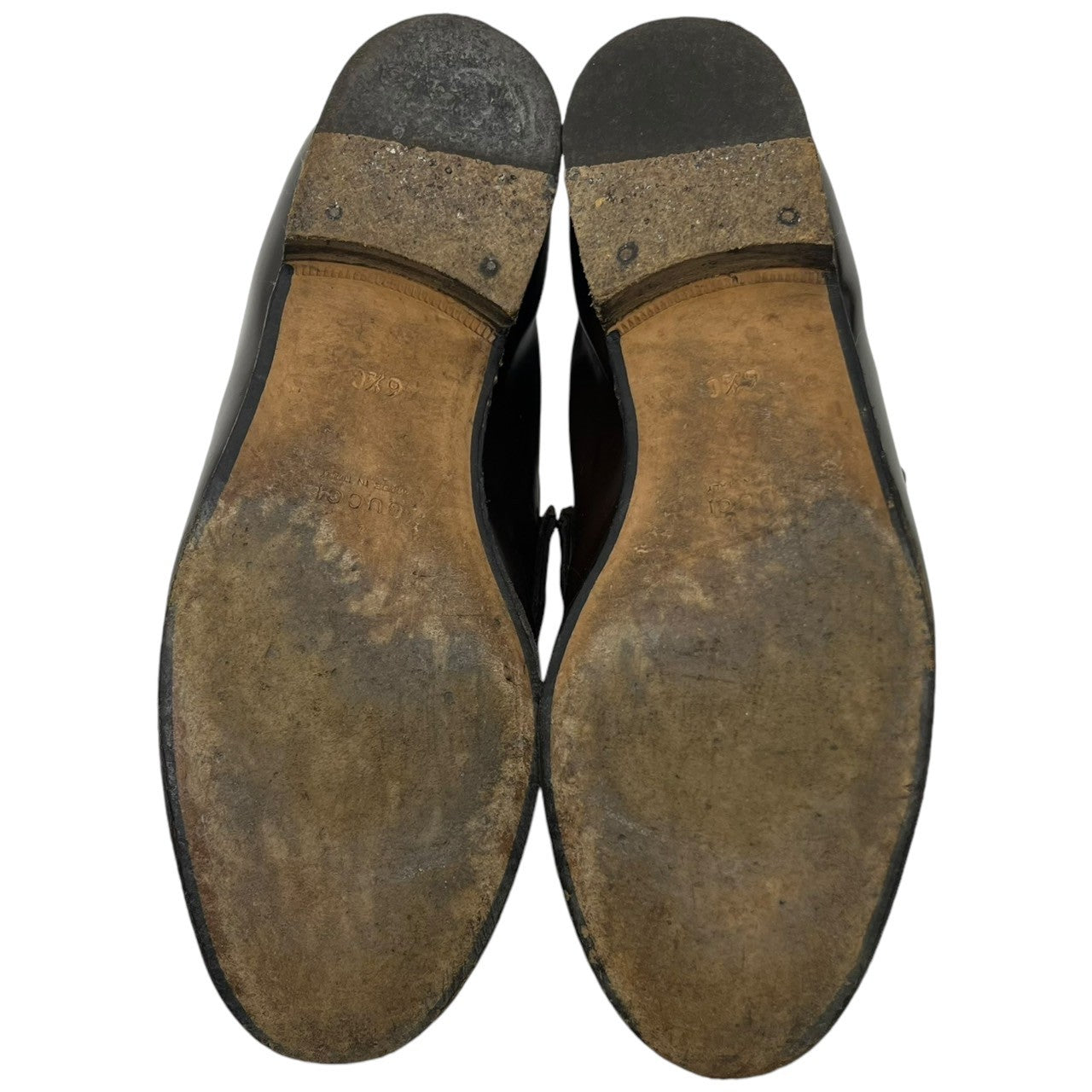 GUCCI(グッチ) Glass leather bit loafers ガラス レザー ビット ローファー 100-0255 6 1/2() ブラウン