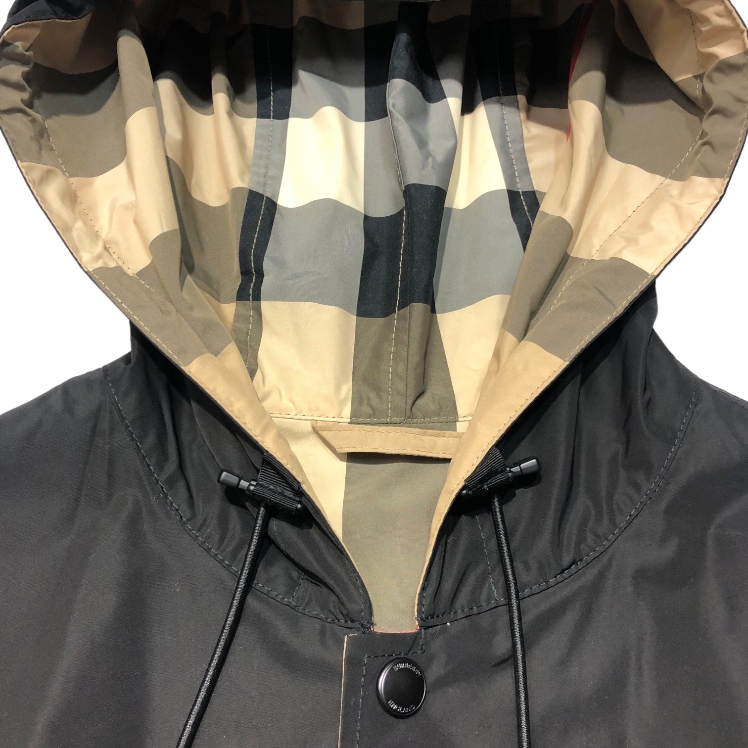 BURBERRY(バーバリー) Burberry Reversible Check Hooded Jacket チェックフーデッドジャケット バーバリーチェック 8043403/71E L ベージュ×ブラック リバーシブル
