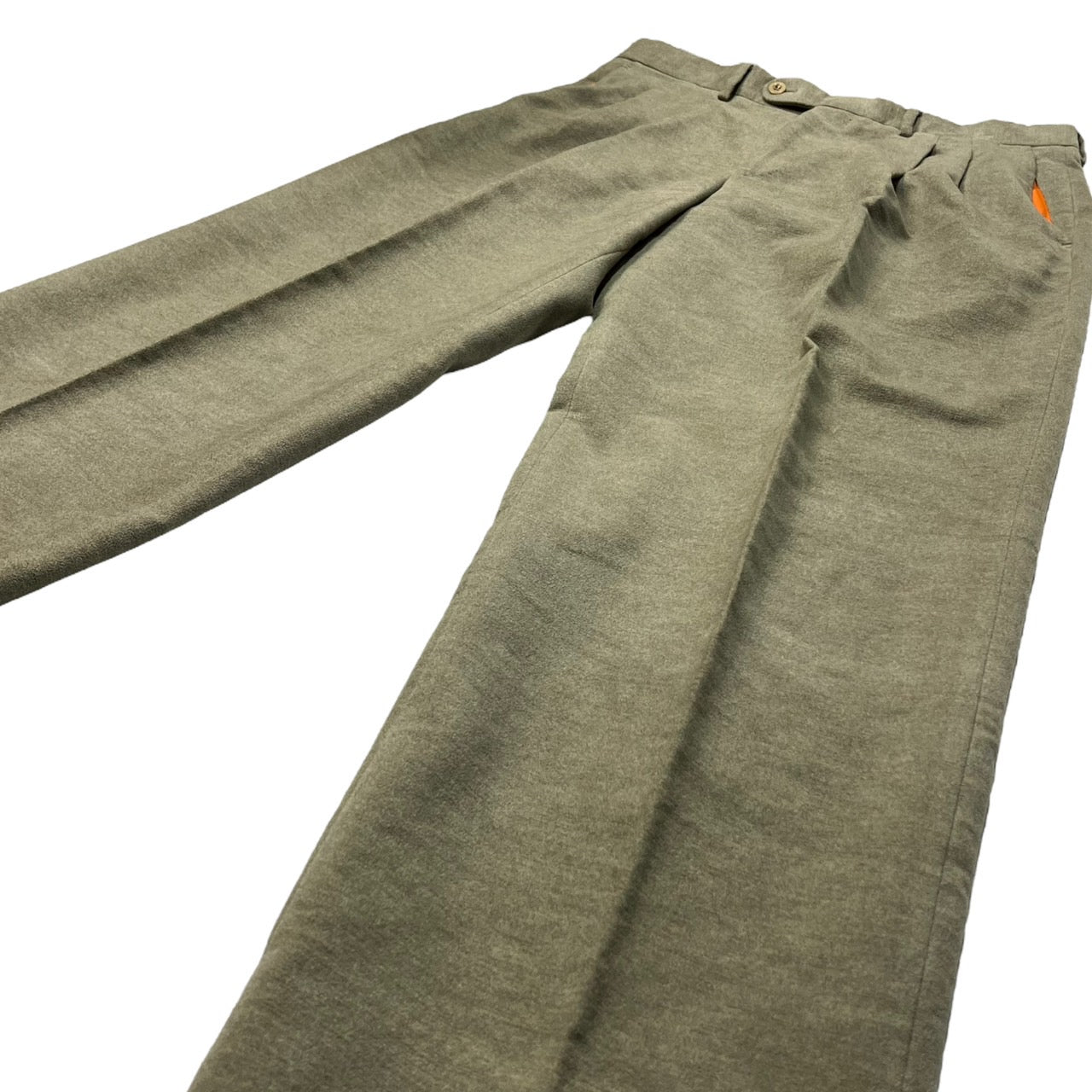 HERMES(エルメス) suede touch trousers/スウェードタッチトラウザー/パンツ/スラックス 52(XLサイズ程度) ベージュ×オレンジ エルメスジャポンタグ