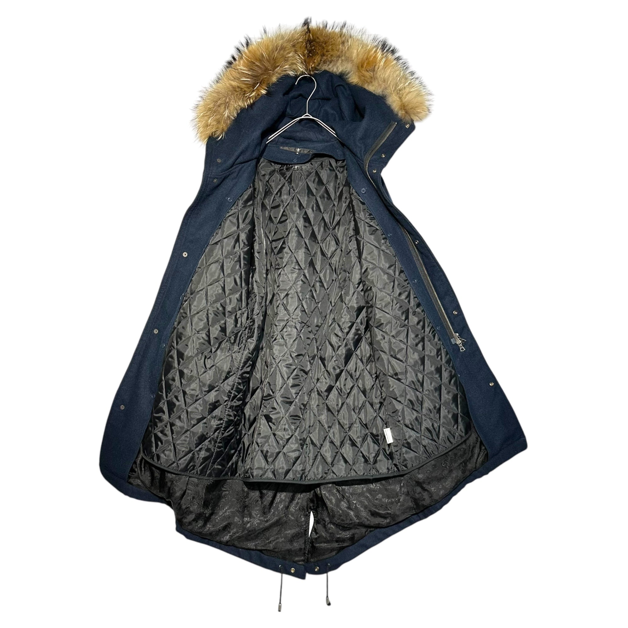 NO ID(ノーアイディー) 14AW Light Wool Melton type M-51 Half Coat 14AW ライト ウール メルトン type M-51 ハーフ コート Y2K 835003-712C 2(M) ネイビー×ベージュ 参考定価39,000円+税 チャイニーズラクーン使用