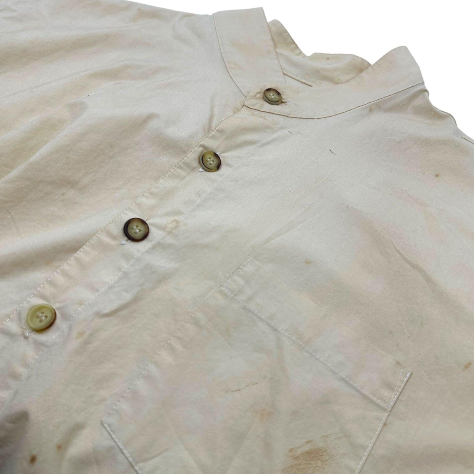 EMPORIO ARMANI(エンポリオアルマーニ) 80~90's vintage stand collar half sleeve jacket ヴィンテージ スタンドカラー ハーフスリーブ ジャケット 48(M) アイボリー