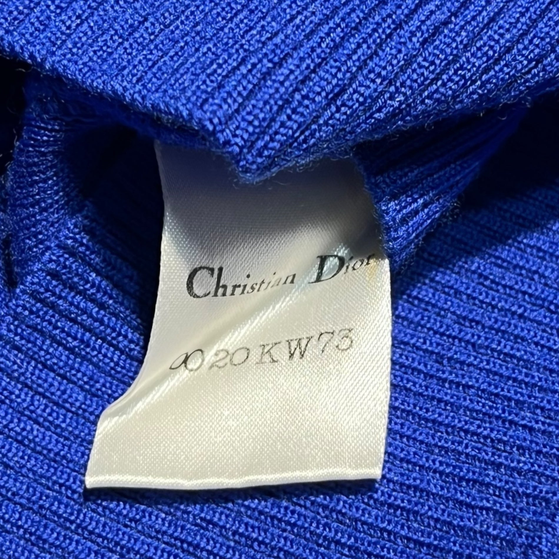 Christian Dior(クリスチャンディオール) 90's~00's Dior Logo embroidery short length wide wool knit ロゴ刺繍 ショート丈 ワイド ウール ニット 0020KW73 表記無し(M程度) ブルー PRET-A-PORTER