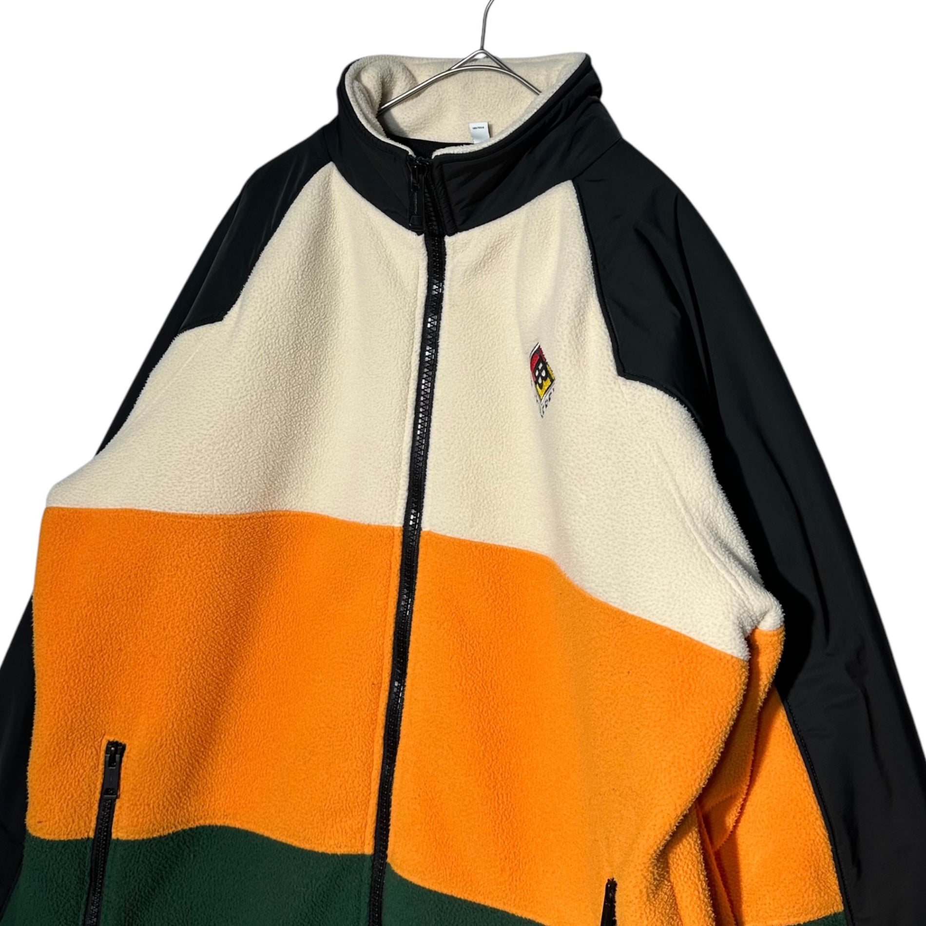 BURBERRY(バーバリー) TB Logo Color Block Fleece Zip Up Blouson TBロゴ カラー ブロック フリース ジップ アップ ブルゾン 8021874 L アイボリー×オレンジ×グリーン