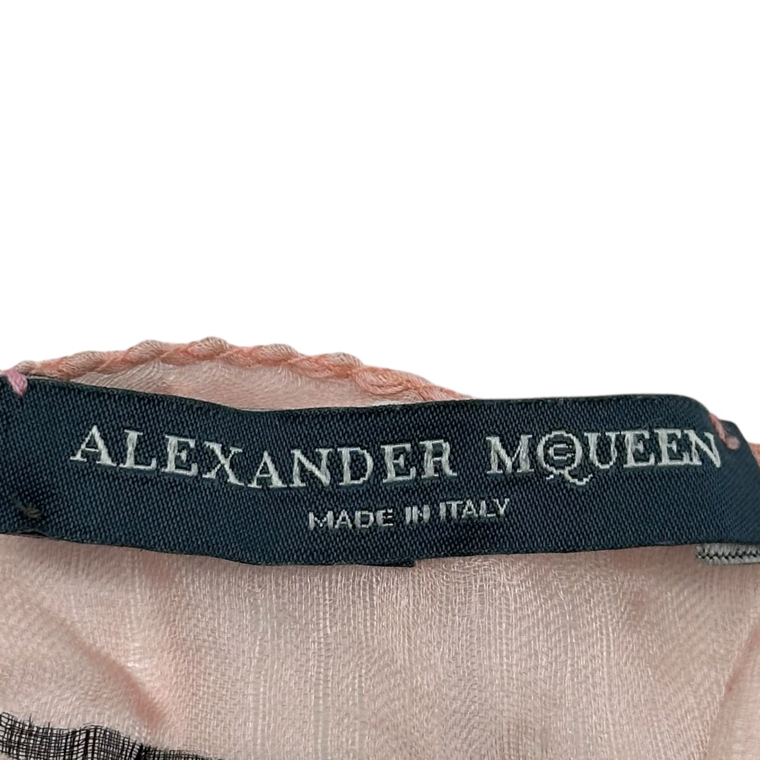 ALEXANDER MCQUEEN(アレキサンダーマックイーン) Stole with skull design スカル 総柄 ストール ピンク×ブラック