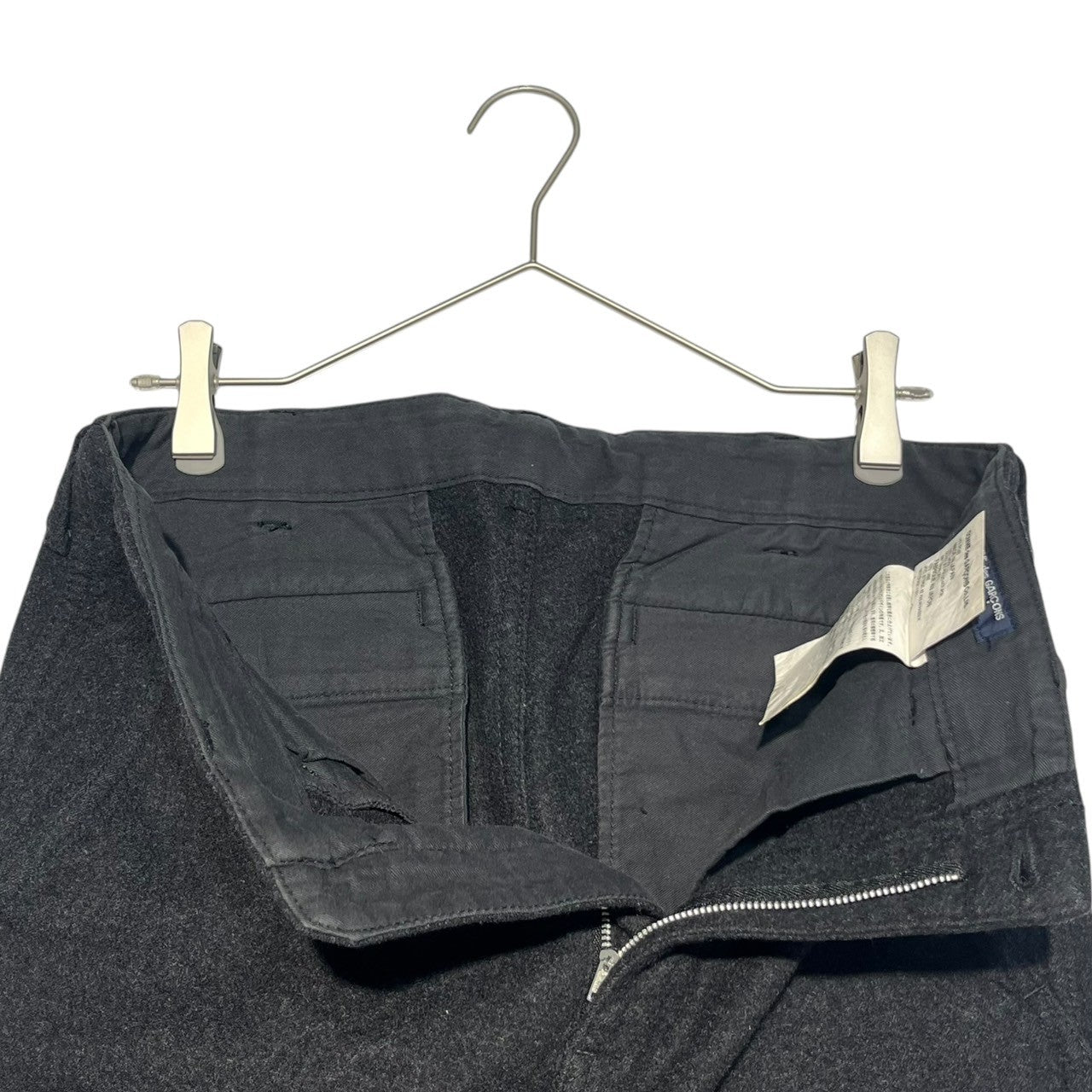 COMME des GARCONS HOMME(コムデギャルソンオム) 04AW straight wool slacks ストレート ウール スラックス HN-P048 M ブラック AD2004 パンツ 00's