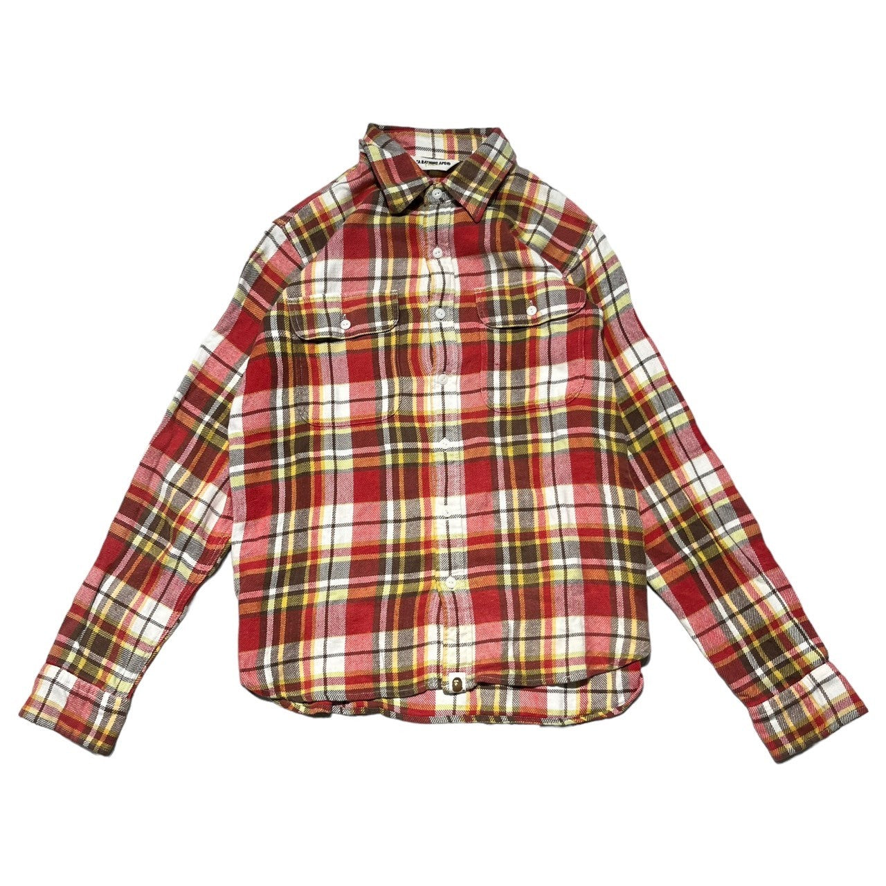 A BATHING APE(アベイシングエイプ) heavy cotton check shirt ヘヴィーコットン チェック シャツ M