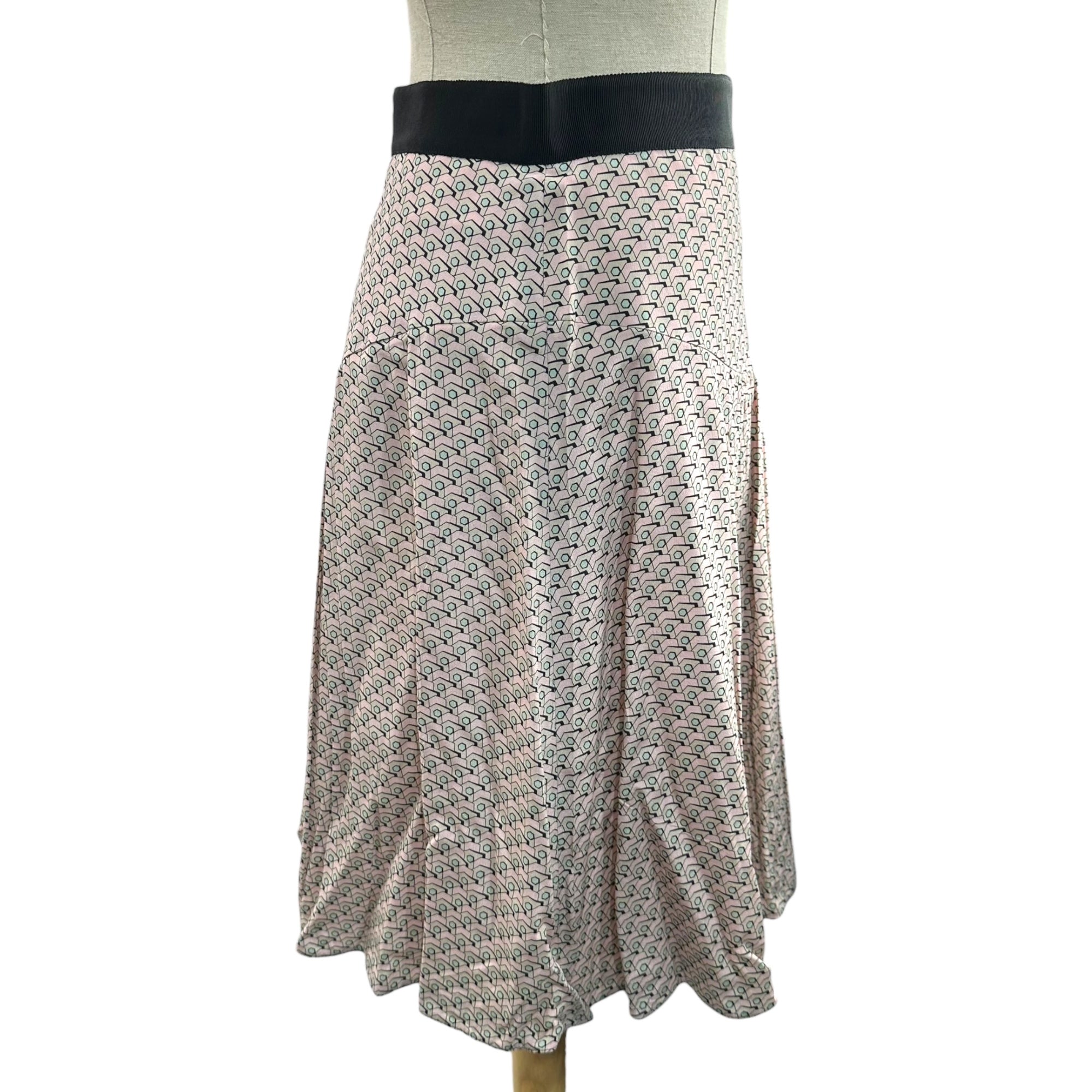 PRADA(プラダ) Pink Dot Silk print skirt シルク ピンク ドット プリント スカート 627309 ZAD90 4778 40(L程度) ピンク×ホワイト