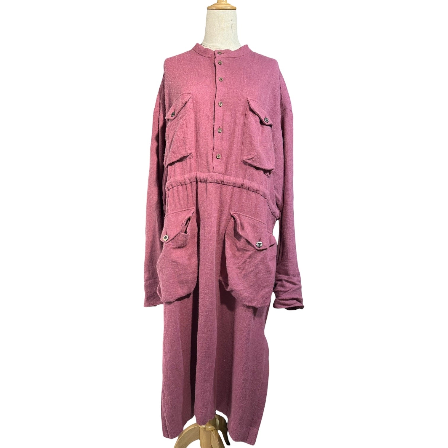 ROGGYKEI(ロギーケイ) 4-Pocket Gathered Waist Linen-Wool One-Piece 4ポケット ウェスト ギャザー リネン ウール ワンピース SH03/01 M ピンク