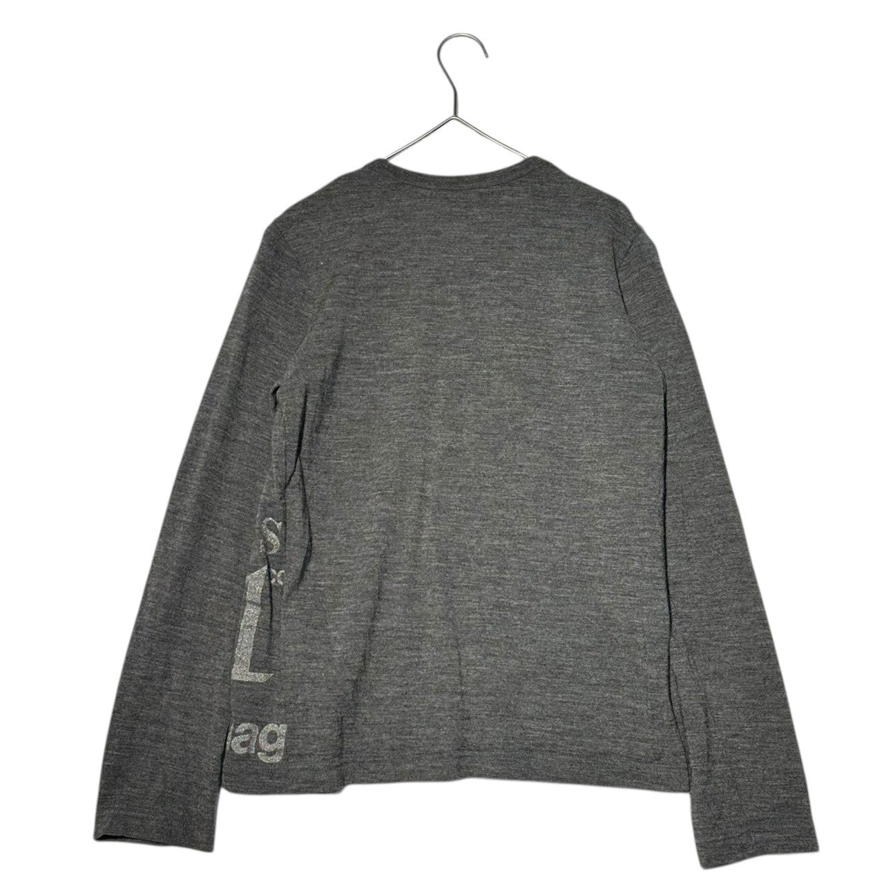 COMME des GARCONS(コムデギャルソン) 03AW Lamé brand logo wool top ラメ ブランド ロゴ ウール カットソー GK-T038 表記無(M程度) グレー AD2003