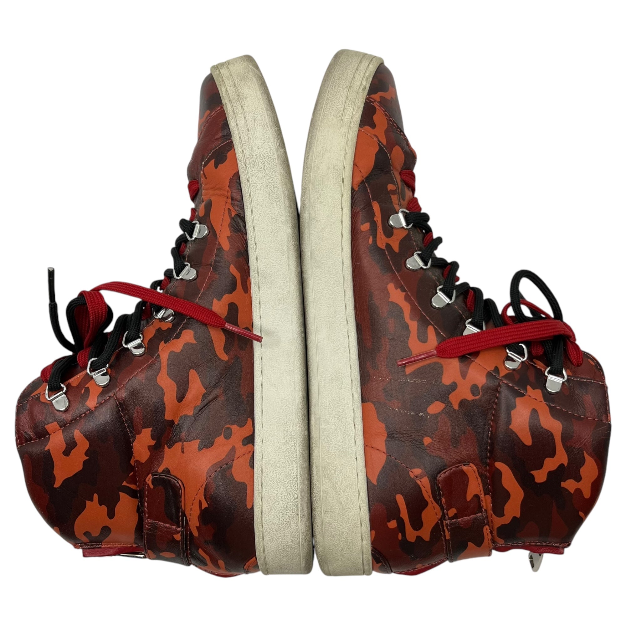DOLCE&GABBANA(ドルチェ&ガッバーナドルガバ) Double lace camouflage high-cut sneakers ダブル シューレース カモフラ ハイカット スニーカー CS1247 8(26.5xm~27cm程度) レッド